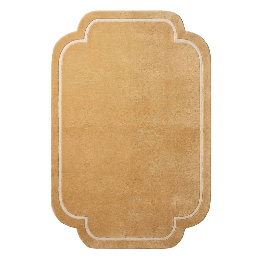 Mustard Scalloped Hand-Tufted Wool Rug