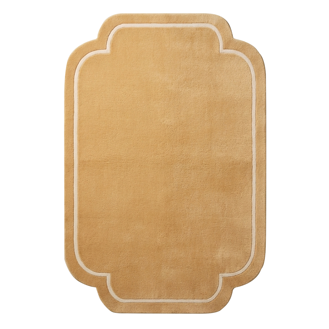Mustard Scalloped Hand-Tufted Wool Rug