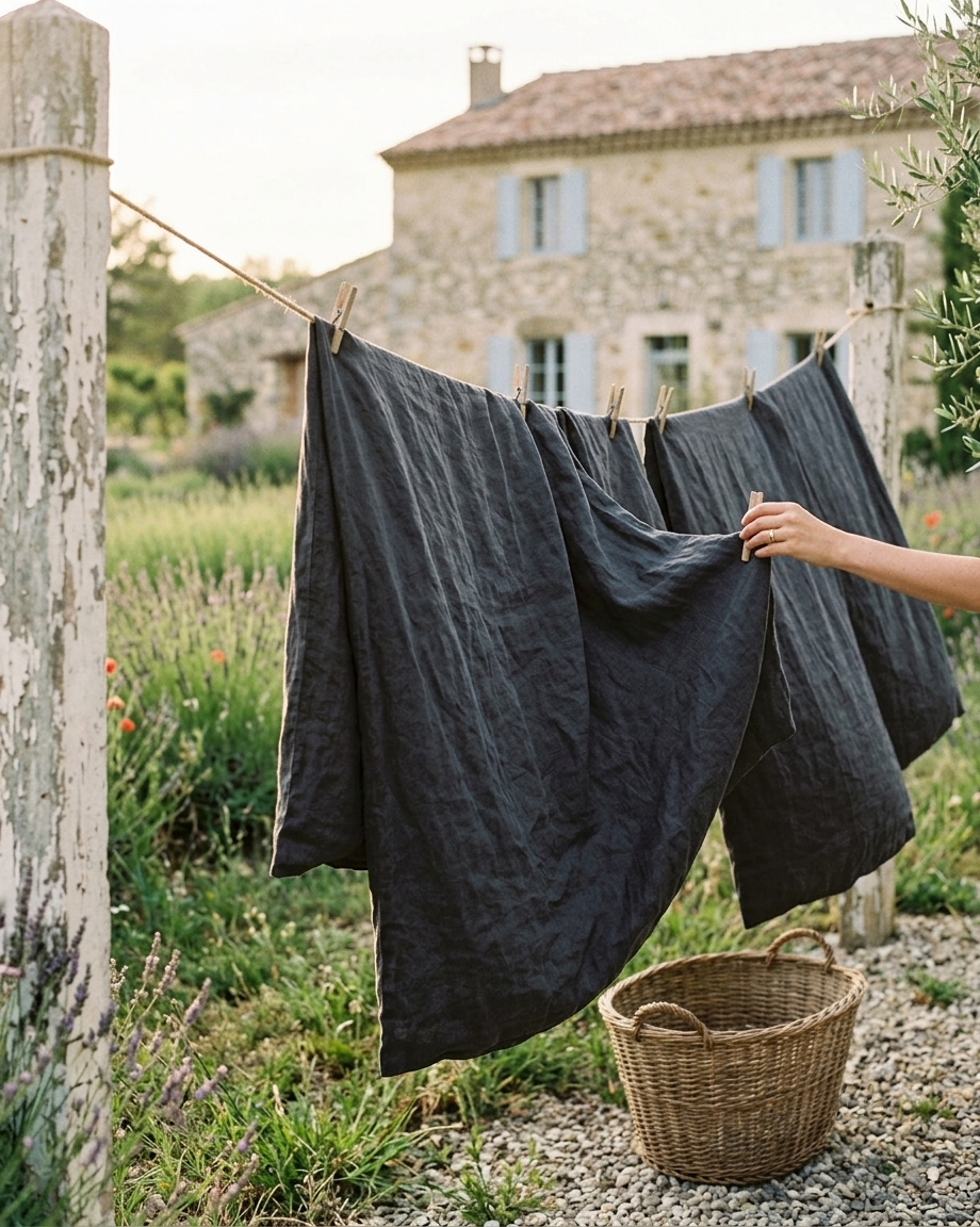 Stonewashed Linen Sheet Set — Slate