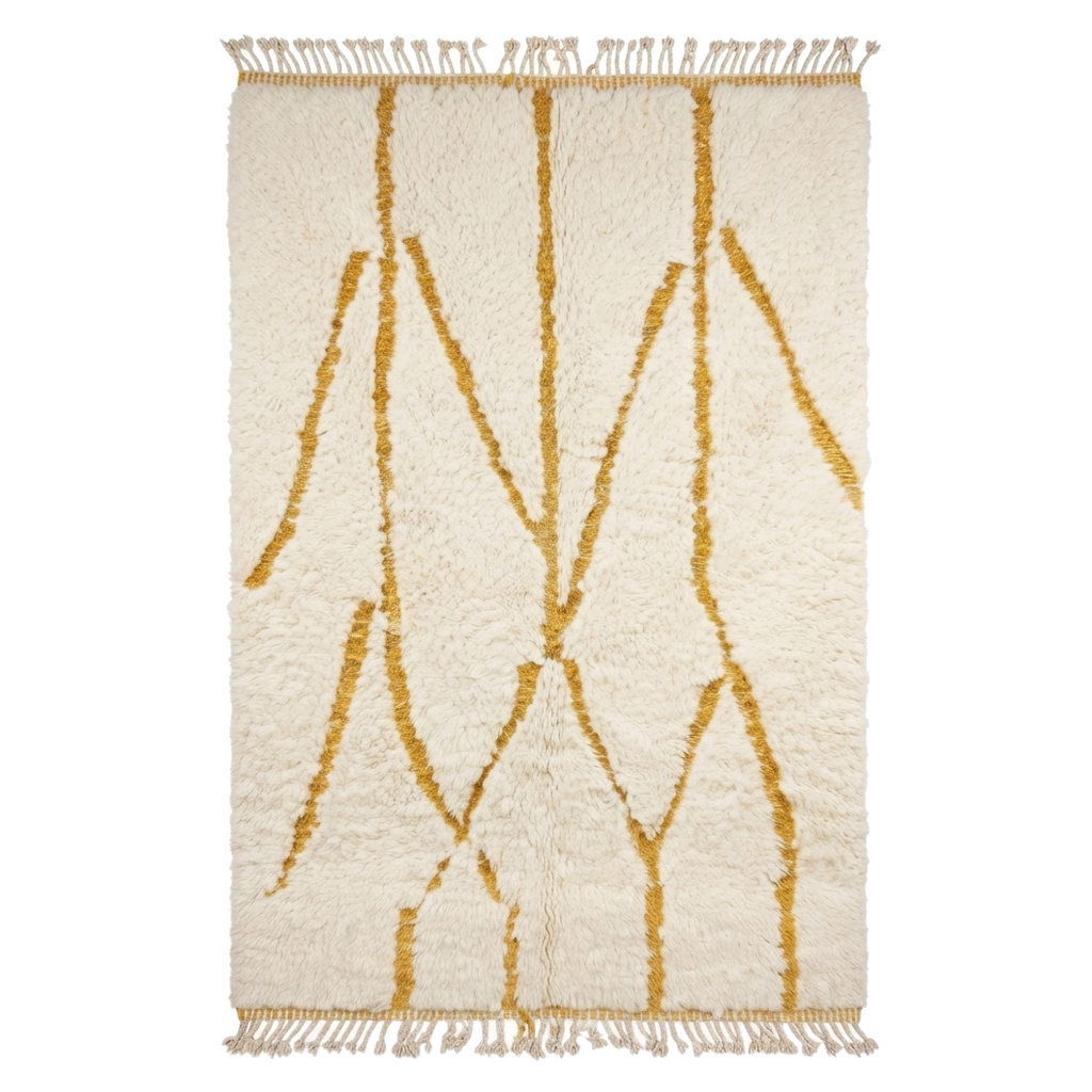 Cream Diamond Moroccan Shag Rug