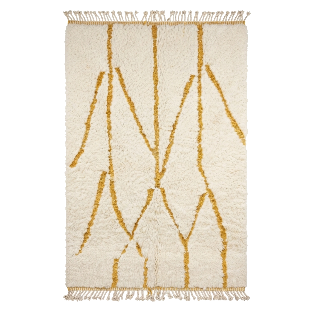 Cream Diamond Moroccan Shag Rug