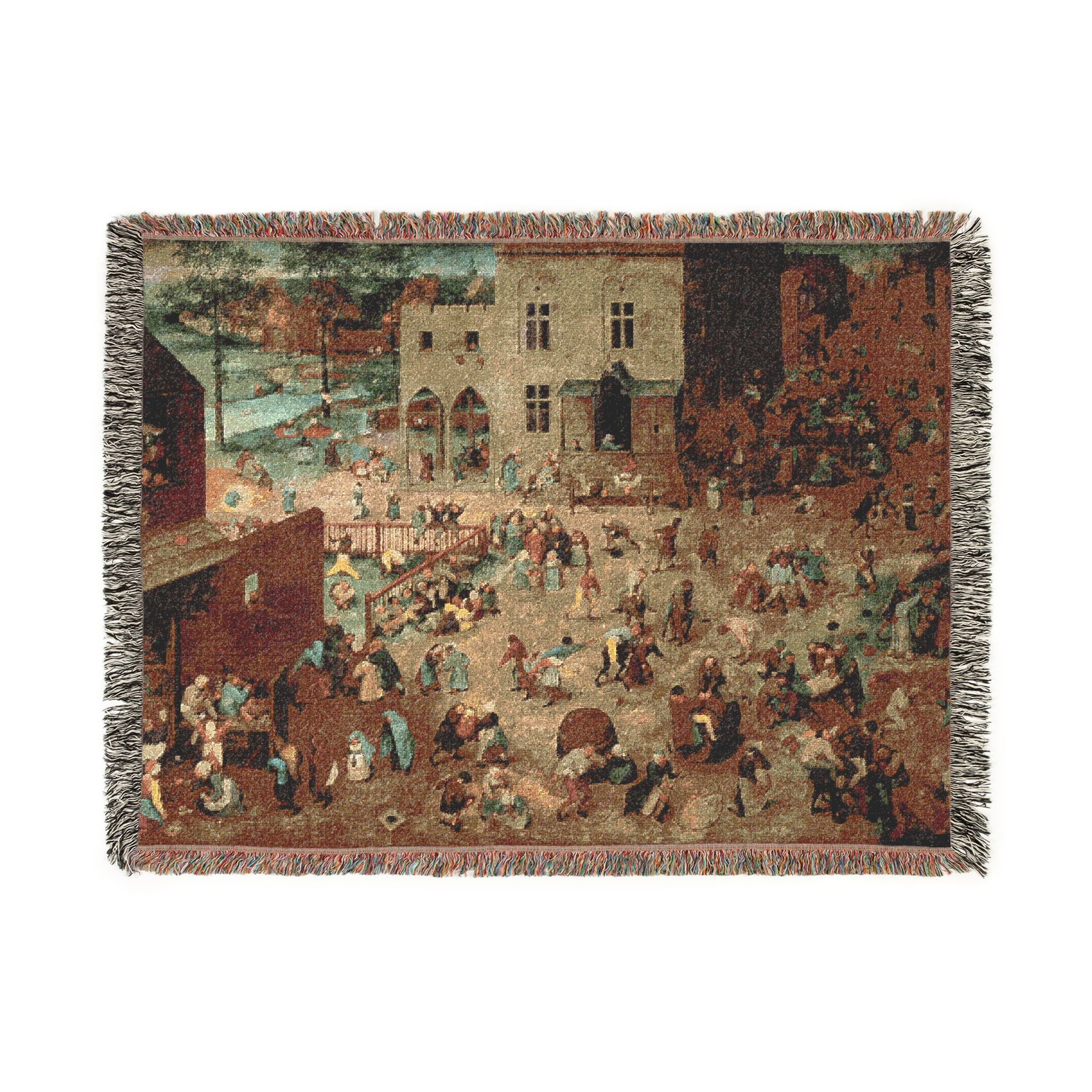 Pieter Bruegel the Elder - Children’s Games - Google Art Project | Woven Tapestry Blanket