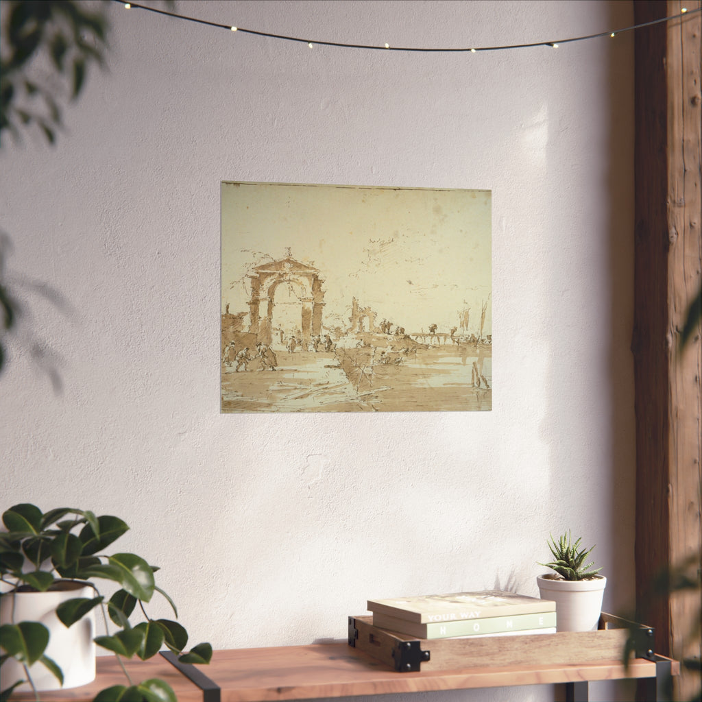 Francesco Guardi - Gateway Near a Landing Bridge | Fine Art Poster