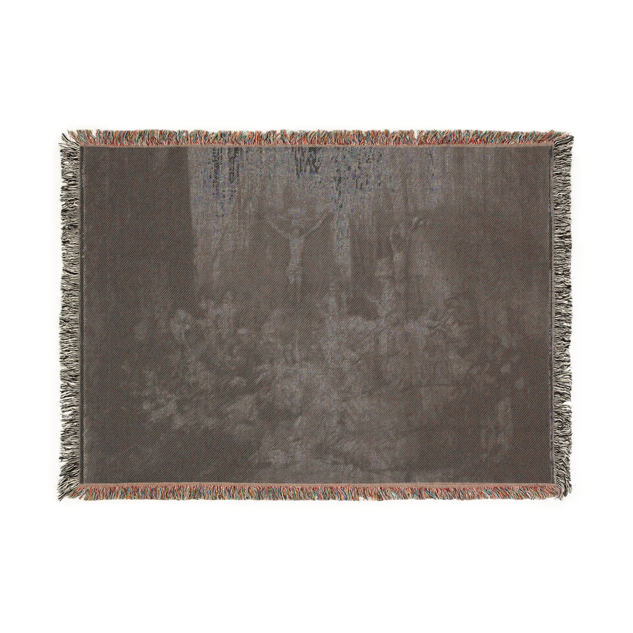 Rembrandt van Rijn - Christ Crucified between the Two Thieves The Three Crosses | Woven Tapestry Blanket