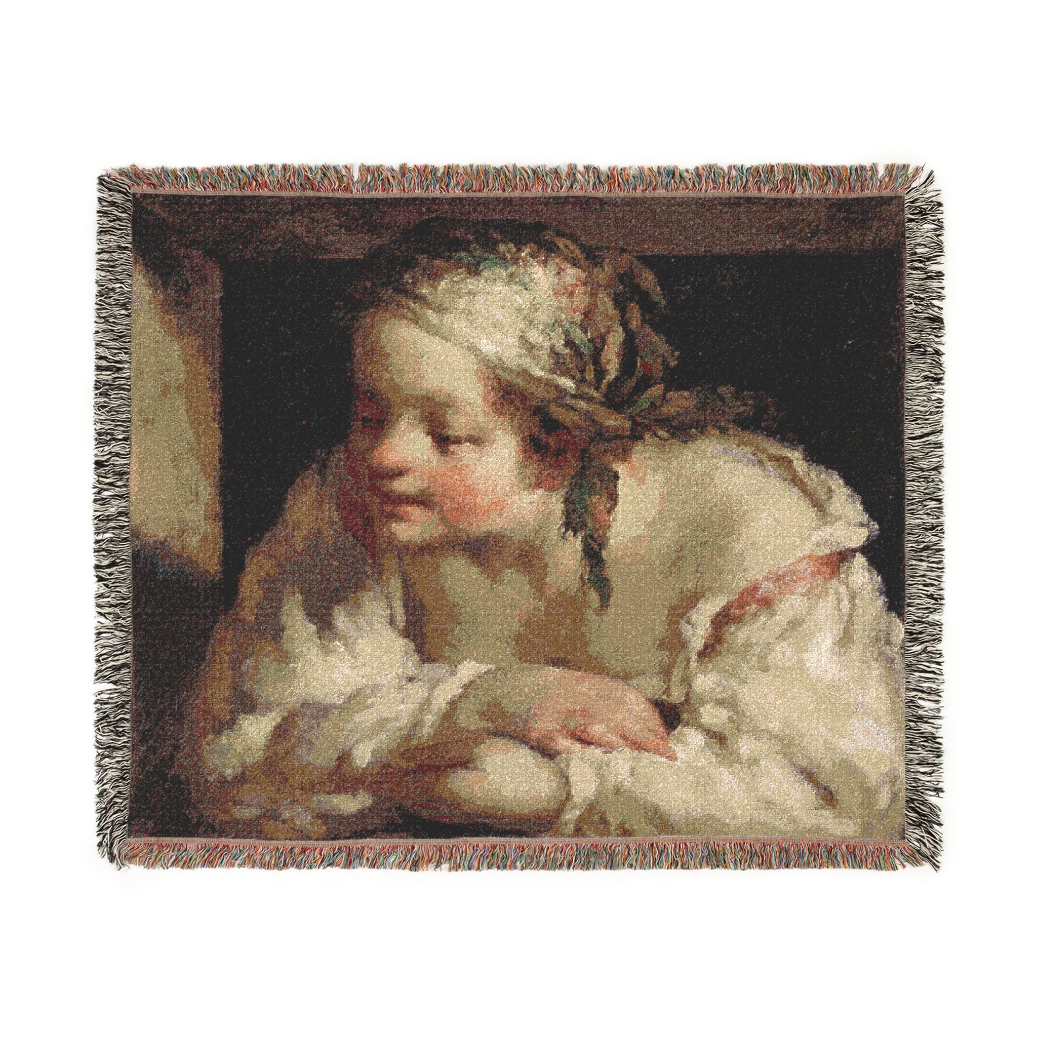 Young Woman Jean François Millet Tapestry Blanket