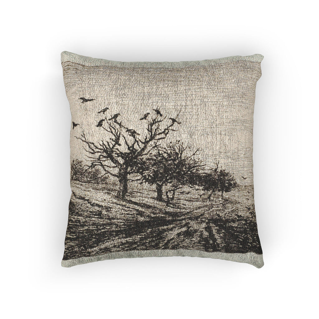 Charles François Daubigny - Crows in a Tree | Woven Pillow