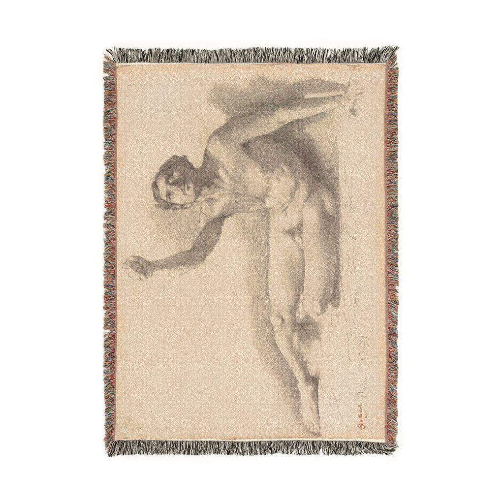 Hilaire Germain Edgar Degas - Study of a Male Nude | Woven Tapestry Blanket