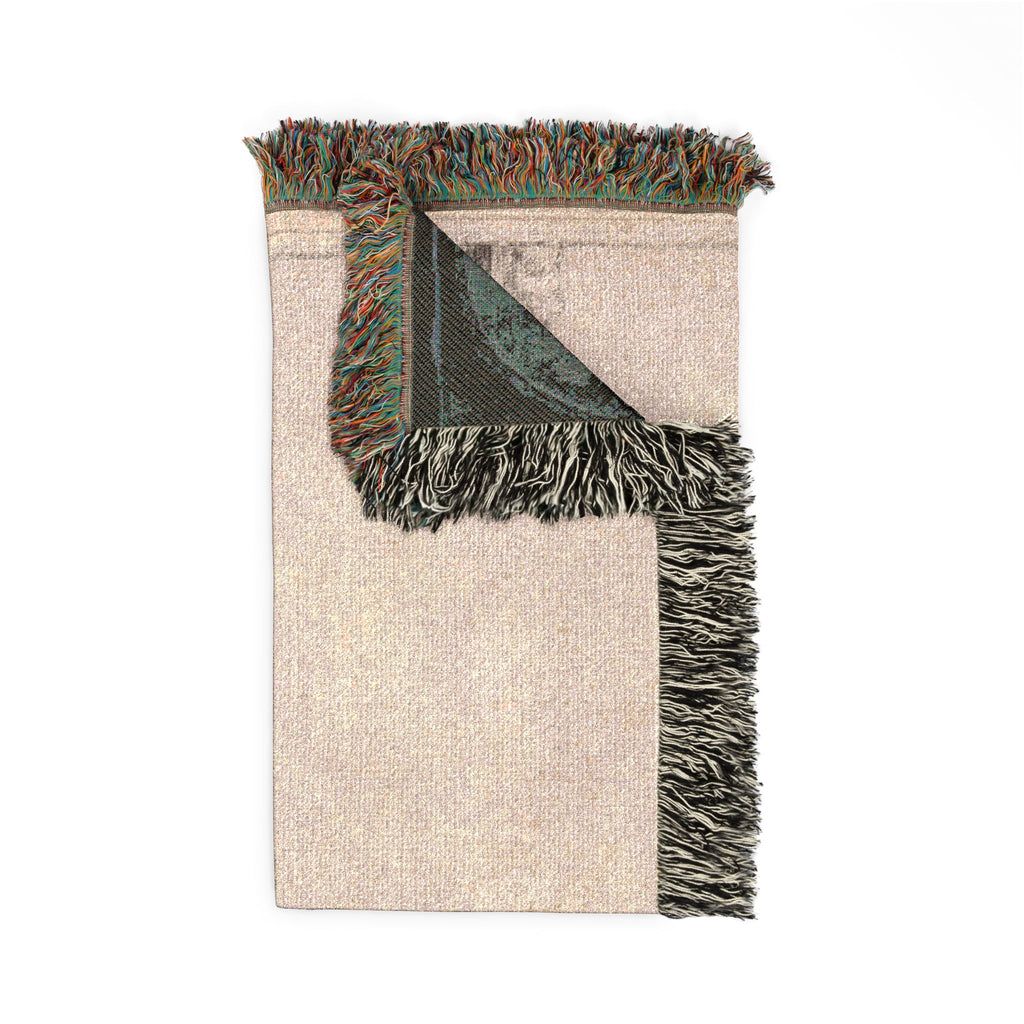 Rembrandt van Rijn - Landscape with Three Gabled Cottages Beside a Road | Woven Tapestry Blanket