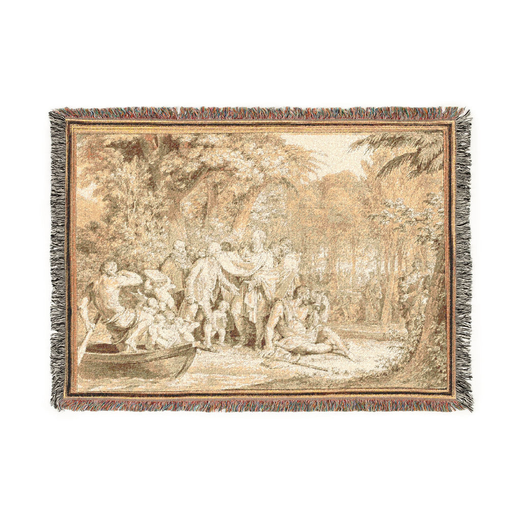 Jean Michel Moreau - The Arrival of Jean-Jacques Rousseau to the Champs-Élysées | Woven Tapestry Blanket