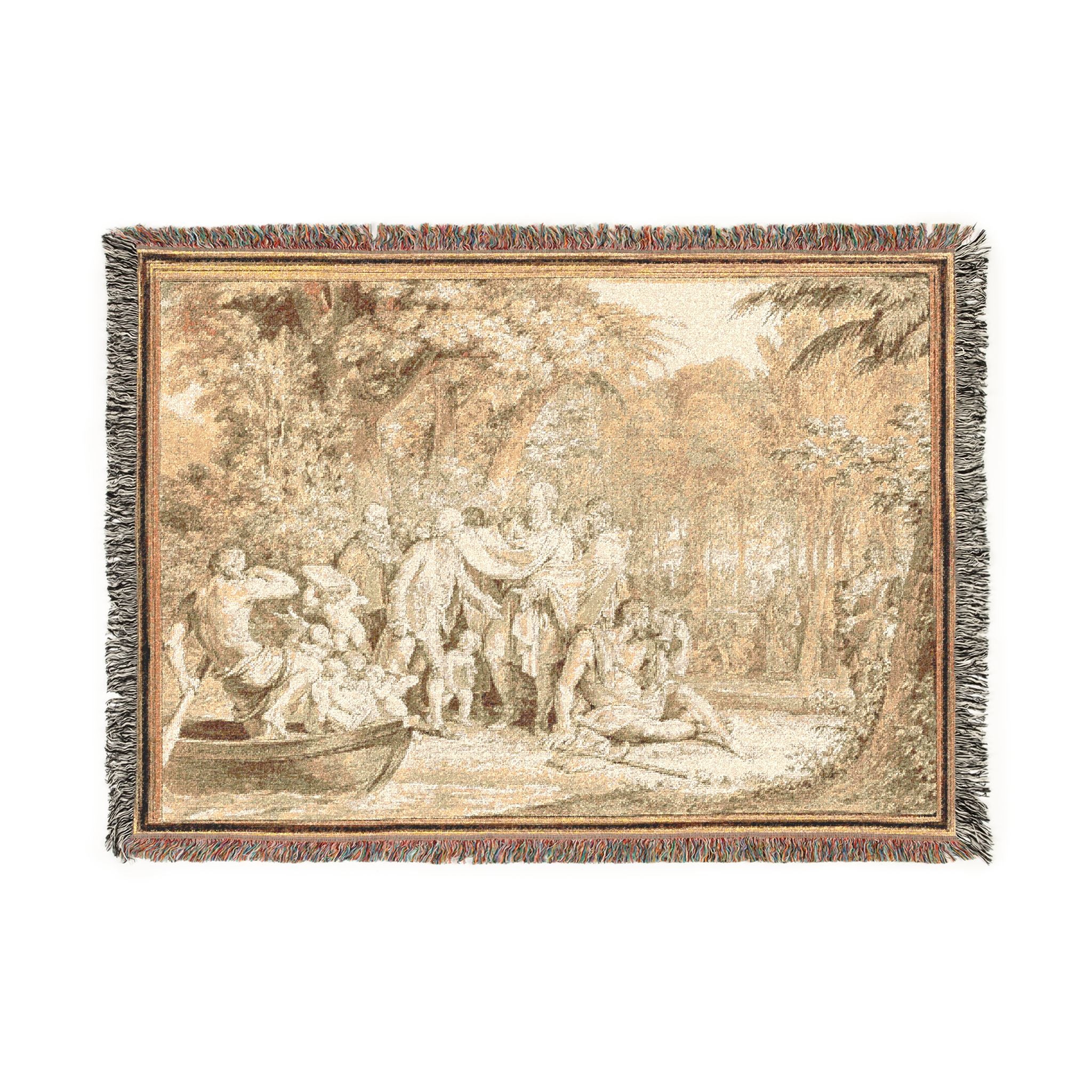 Jean Michel Moreau - The Arrival of Jean-Jacques Rousseau to the Champs-Élysées | Woven Tapestry Blanket