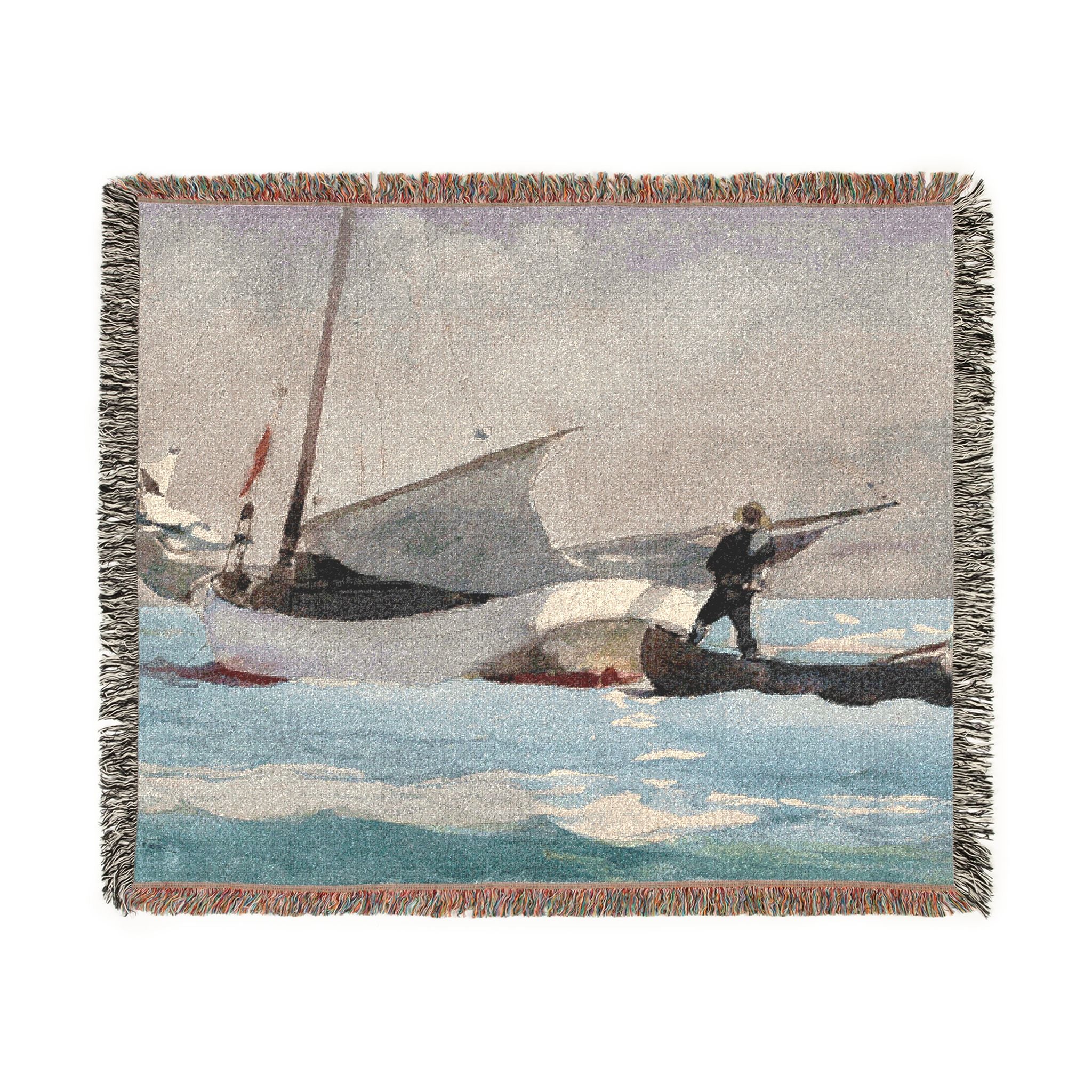 Stowing Sail Winslow Homer Tapestry Blanket