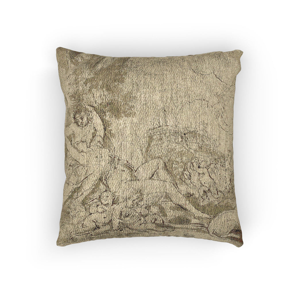 Nicolas Poussin - Figures, Chariot and Dog | Woven Pillow