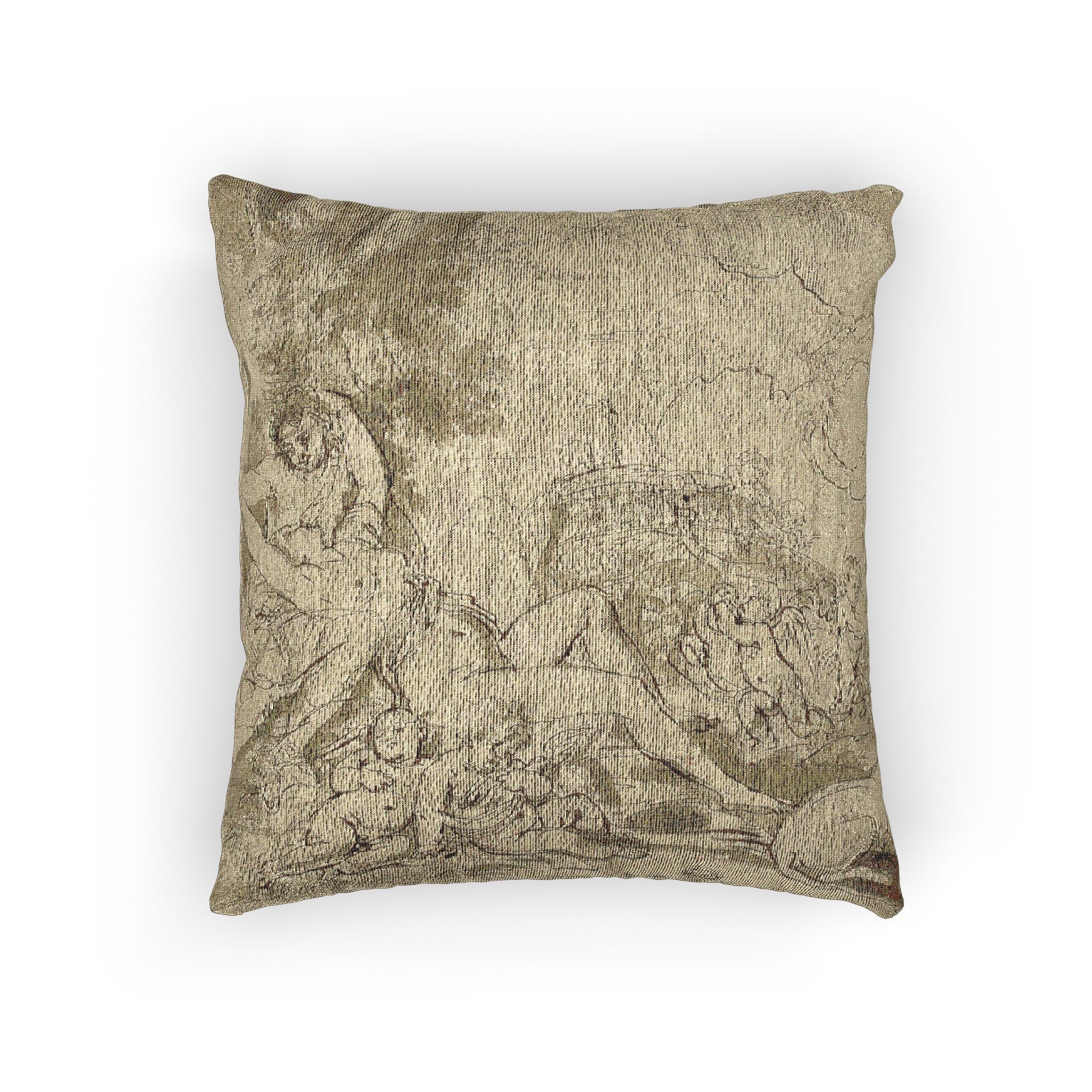 Nicolas Poussin - Figures, Chariot and Dog | Woven Pillow