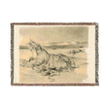 Eugène Delacroix - Fallen Horse and Dead Knight | Woven Tapestry Blanket