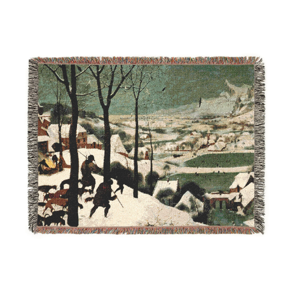 The Hunters in the Snow Woven Blanket - Bruegel Fine-Art Tapestry Throw