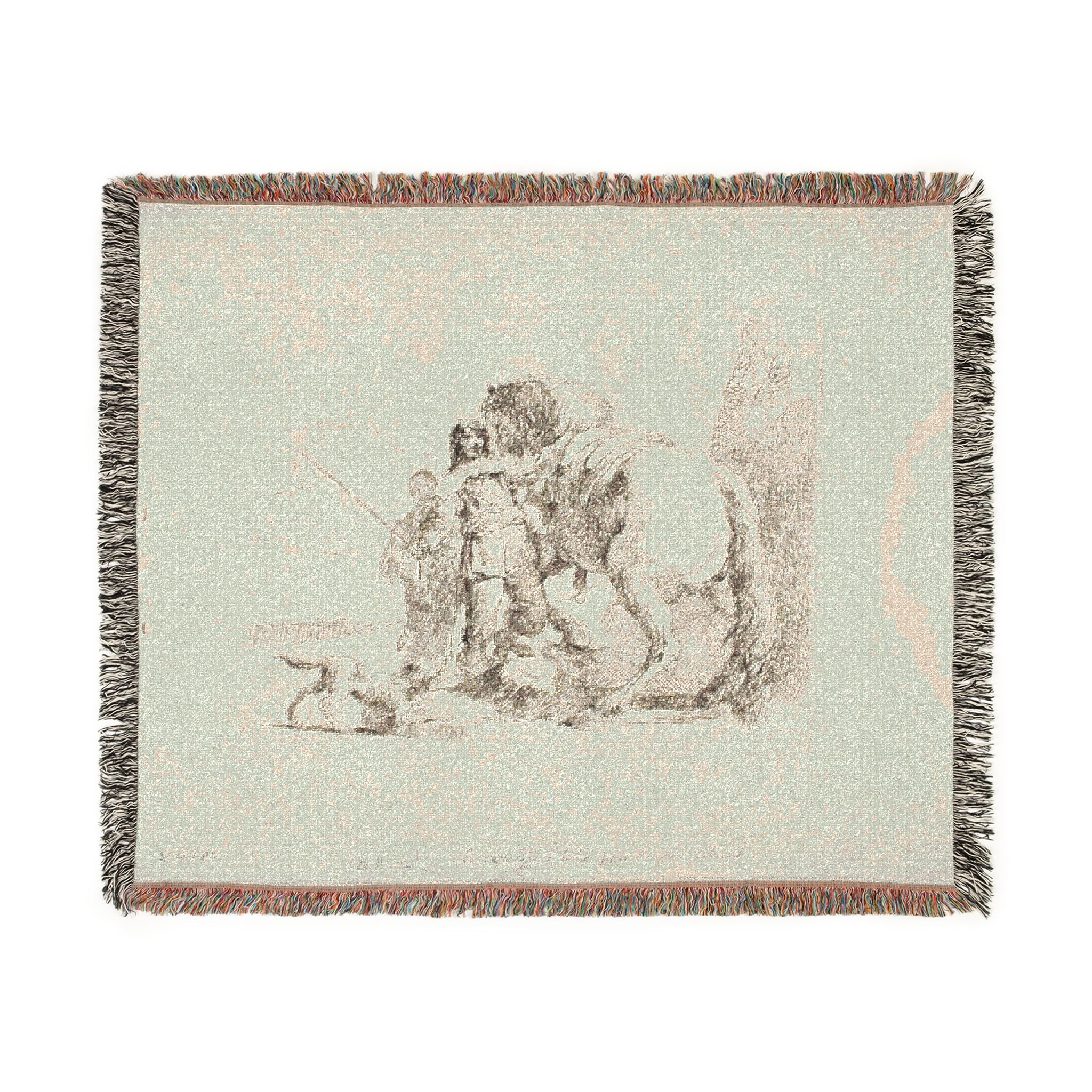 Giovanni Battista Tiepolo - The Rider Standing by His Horse, from Capricci | Woven Tapestry Blanket