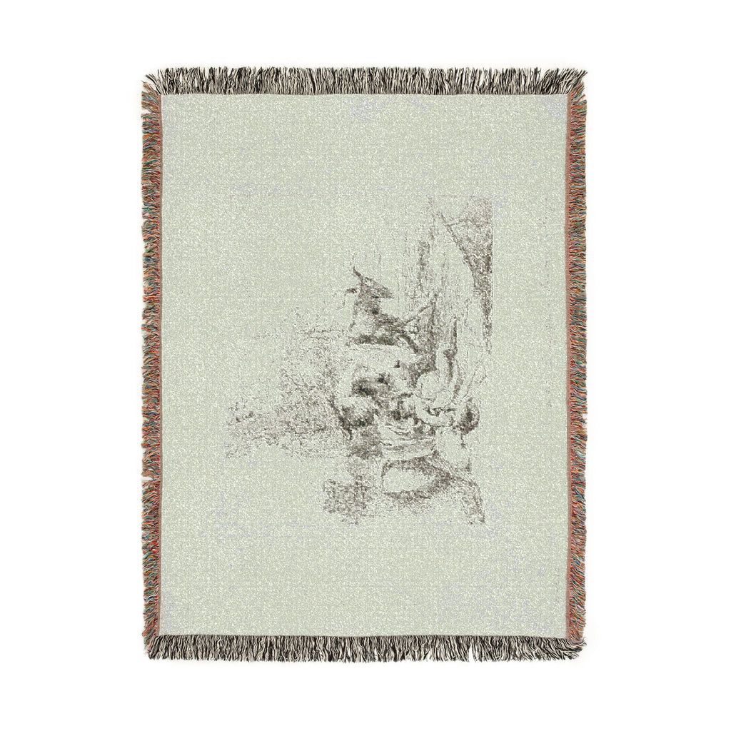 Giovanni Battista Tiepolo - A Nymph with a Small Satyr and Two Goats, from Capricci | Woven Tapestry Blanket