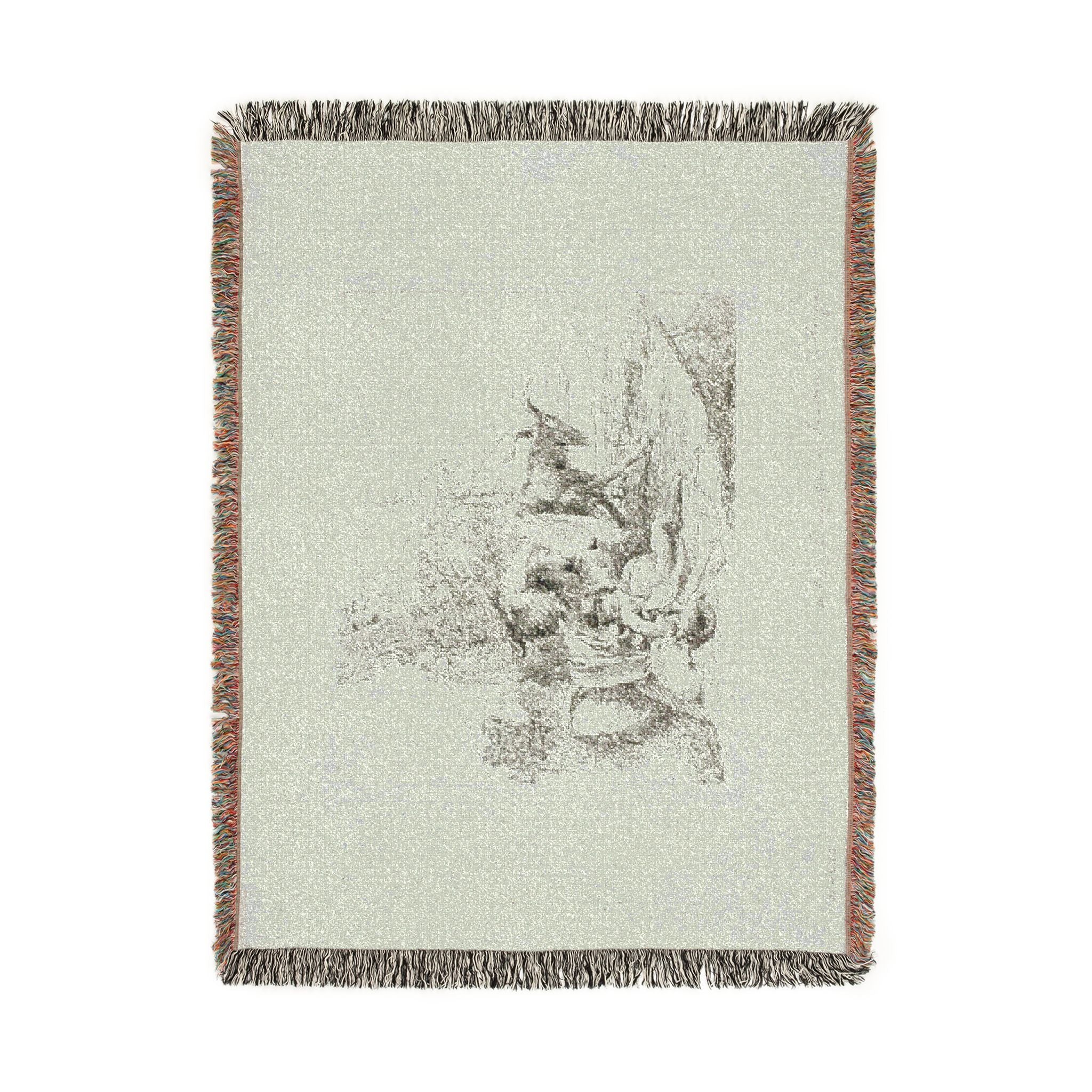 Giovanni Battista Tiepolo - A Nymph with a Small Satyr and Two Goats, from Capricci | Woven Tapestry Blanket