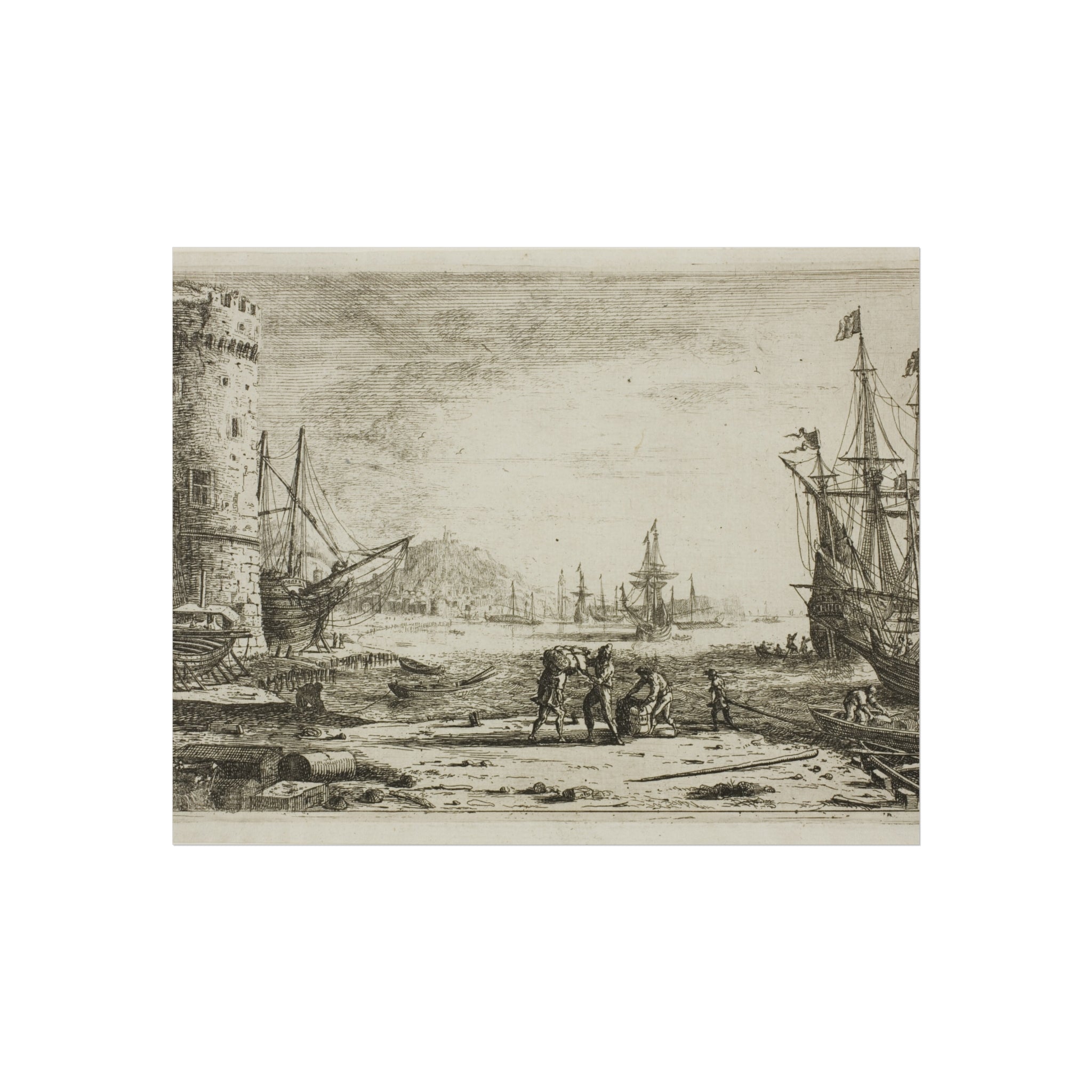 Claude Lorrain - Harbor with a Large Tower | Fine Art Poster