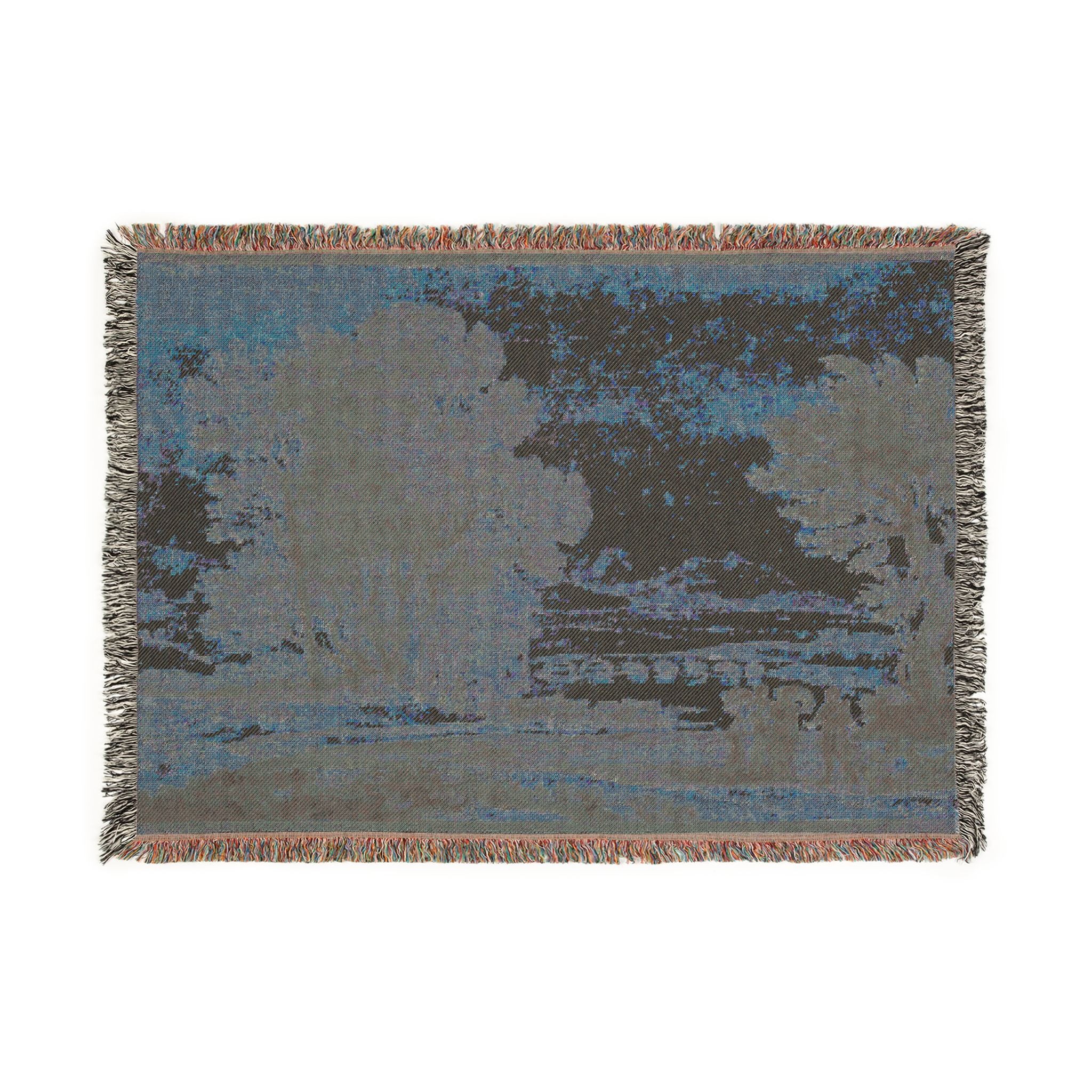 Claude Lorrain - A Wooded River Landscape with Jacob, Laban, and His Daughters | Woven Tapestry Blanket