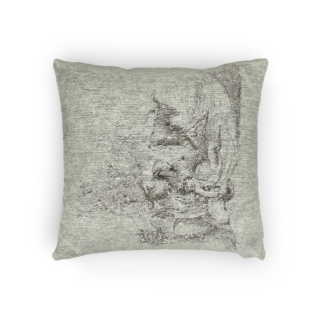 Giovanni Battista Tiepolo - A Nymph with a Small Satyr and Two Goats, from Capricci | Woven Pillow