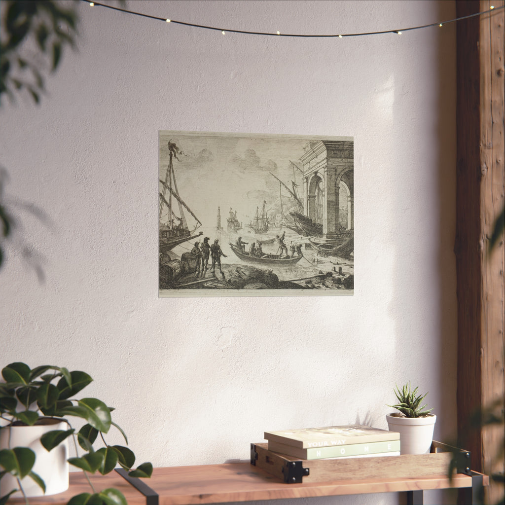 Claude Lorrain - Harbor Scene with a Lighthouse | Fine Art Poster