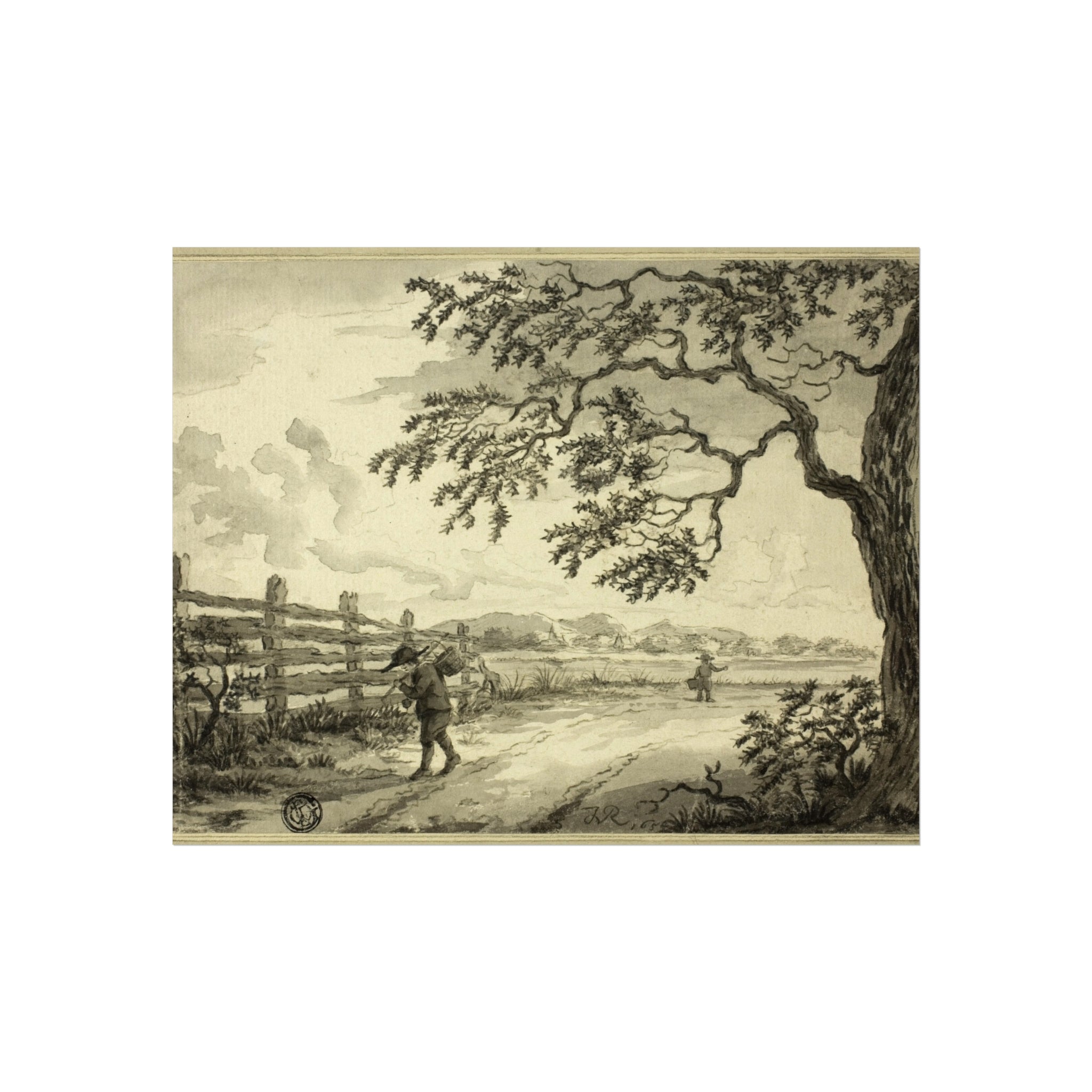 Style of Jacob van Ruisdael - Figures with Baskets on Road | Fine Art Poster