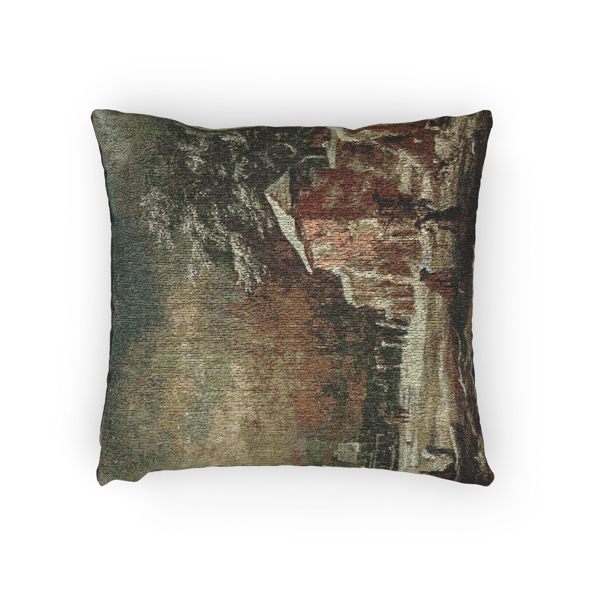 Hamburg, Kunsthalle, Jacob van Ruisdael, Winterlandschaft | Woven Pillow