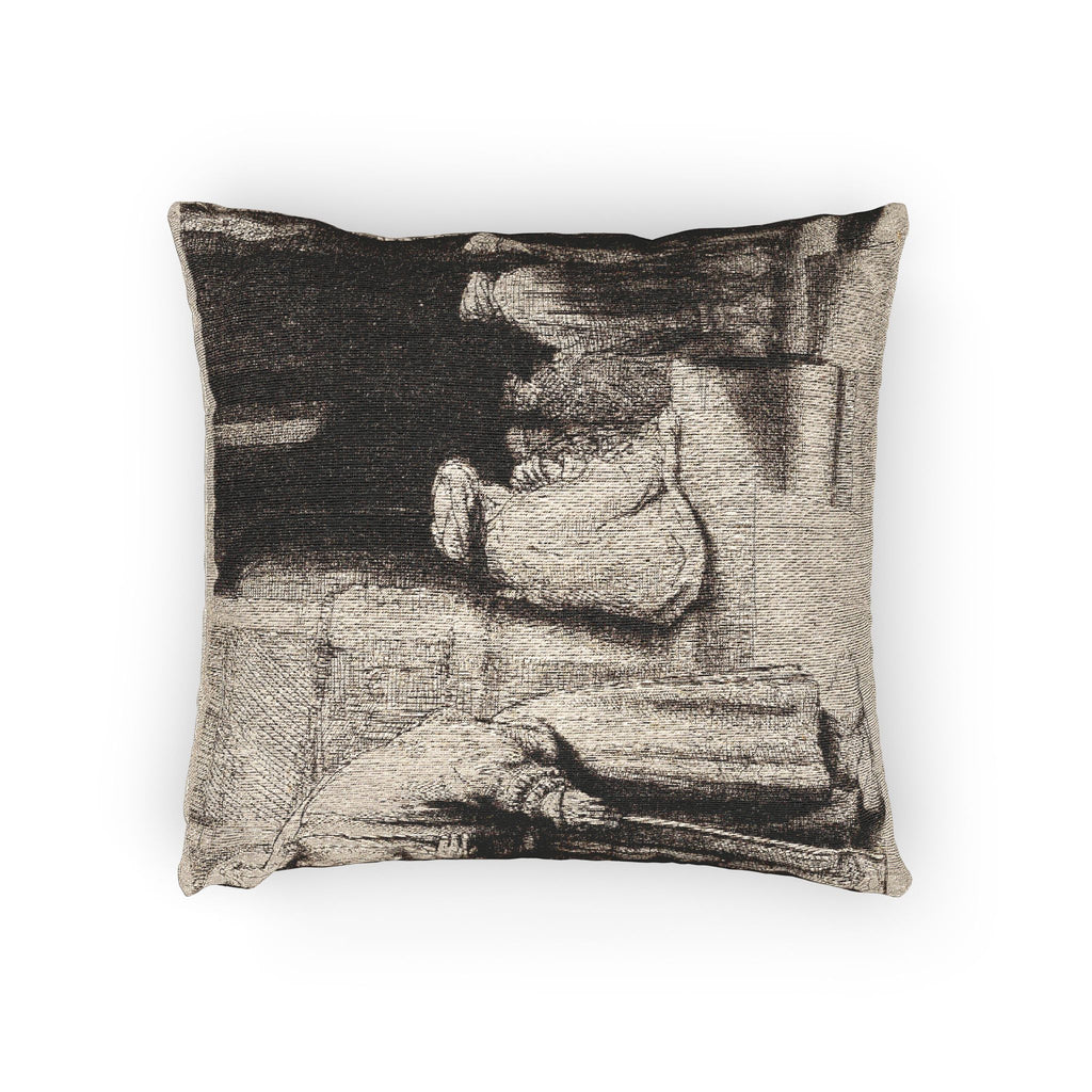 Rembrandt van Rijn - Jews in the Synagogue | Woven Pillow