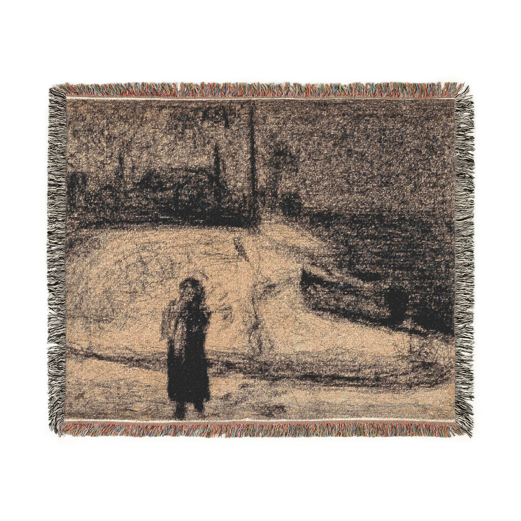 Georges Seurat - The Zone (Outside the City Walls) | Woven Tapestry Blanket
