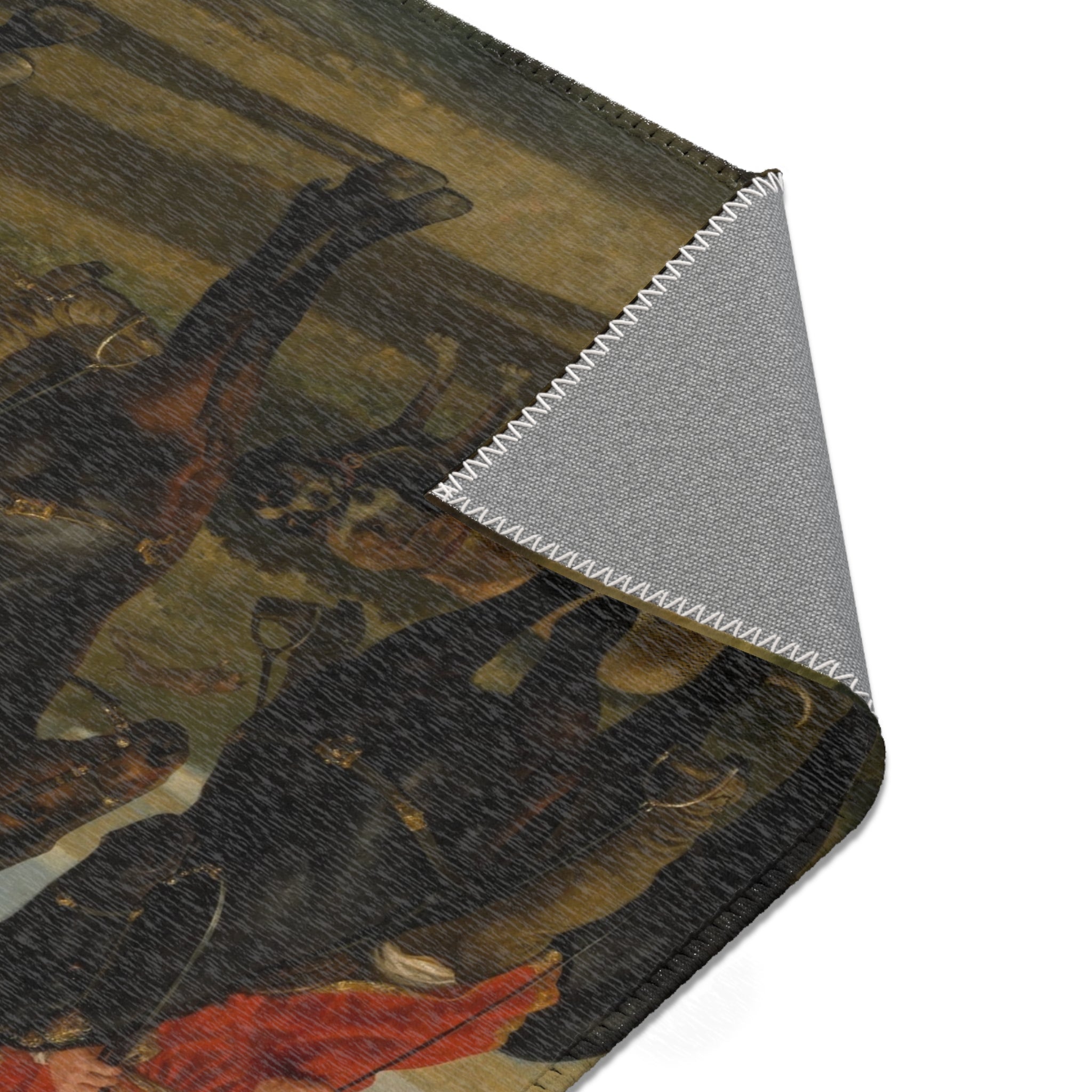 Equestrian Portrait of Cornelis (1639–1680) and Michiel Pompe van Meerdervoort (1638–1653) with Their Tutor and Coachman | Area Rug
