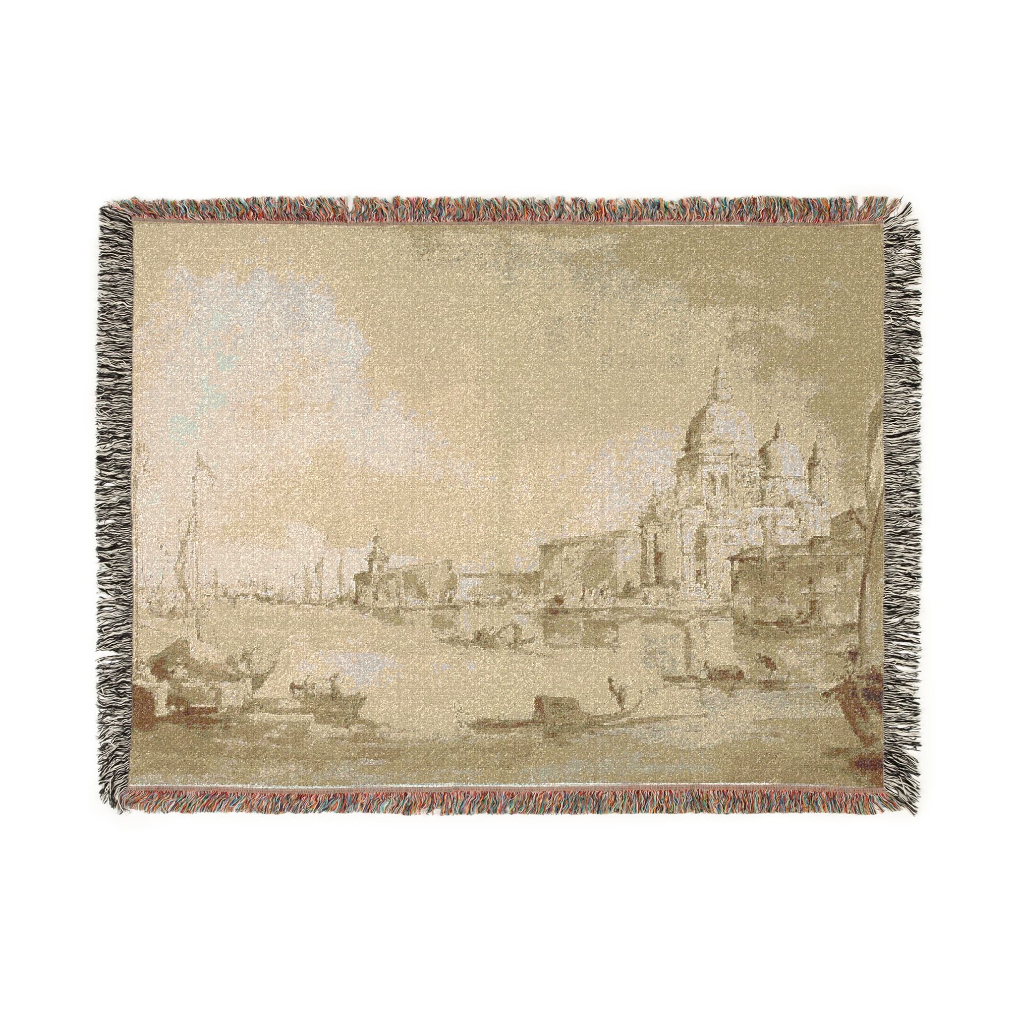 Imitator of Francesco Guardi - Bacino di San Marco with the Dogana del Mare and Santa Maria della Salute | Woven Tapestry Blanket