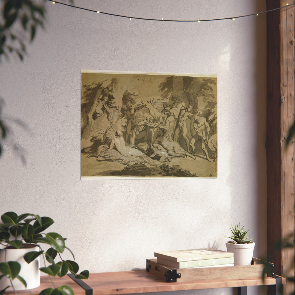 Nicolas Poussin - Drunken Silenus Satyr and Nymphs | Fine Art Poster
