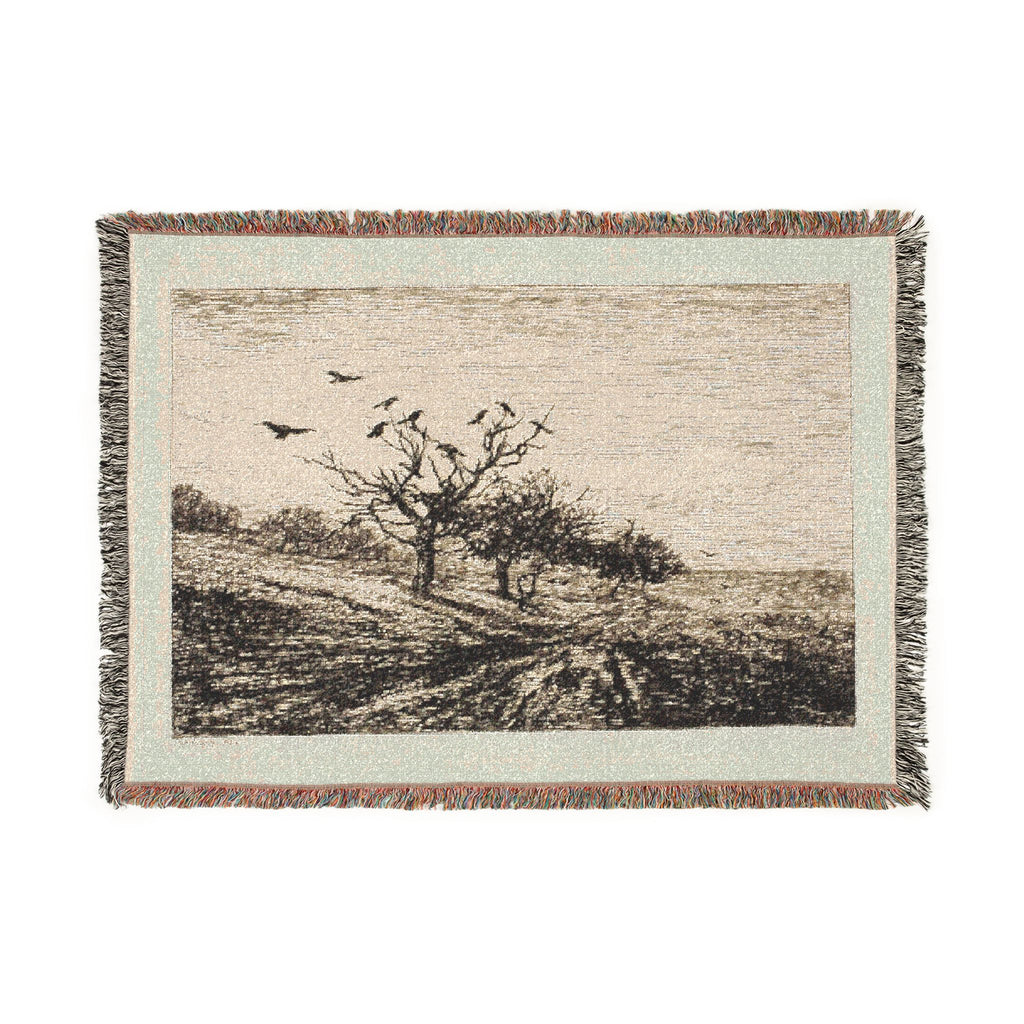 Charles François Daubigny - Crows in a Tree | Woven Tapestry Blanket