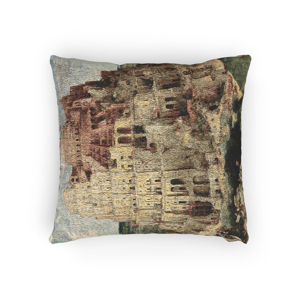 Pieter Bruegel the Elder - The Tower of Babel (Vienna) - Google Art Project - edited | Woven Pillow