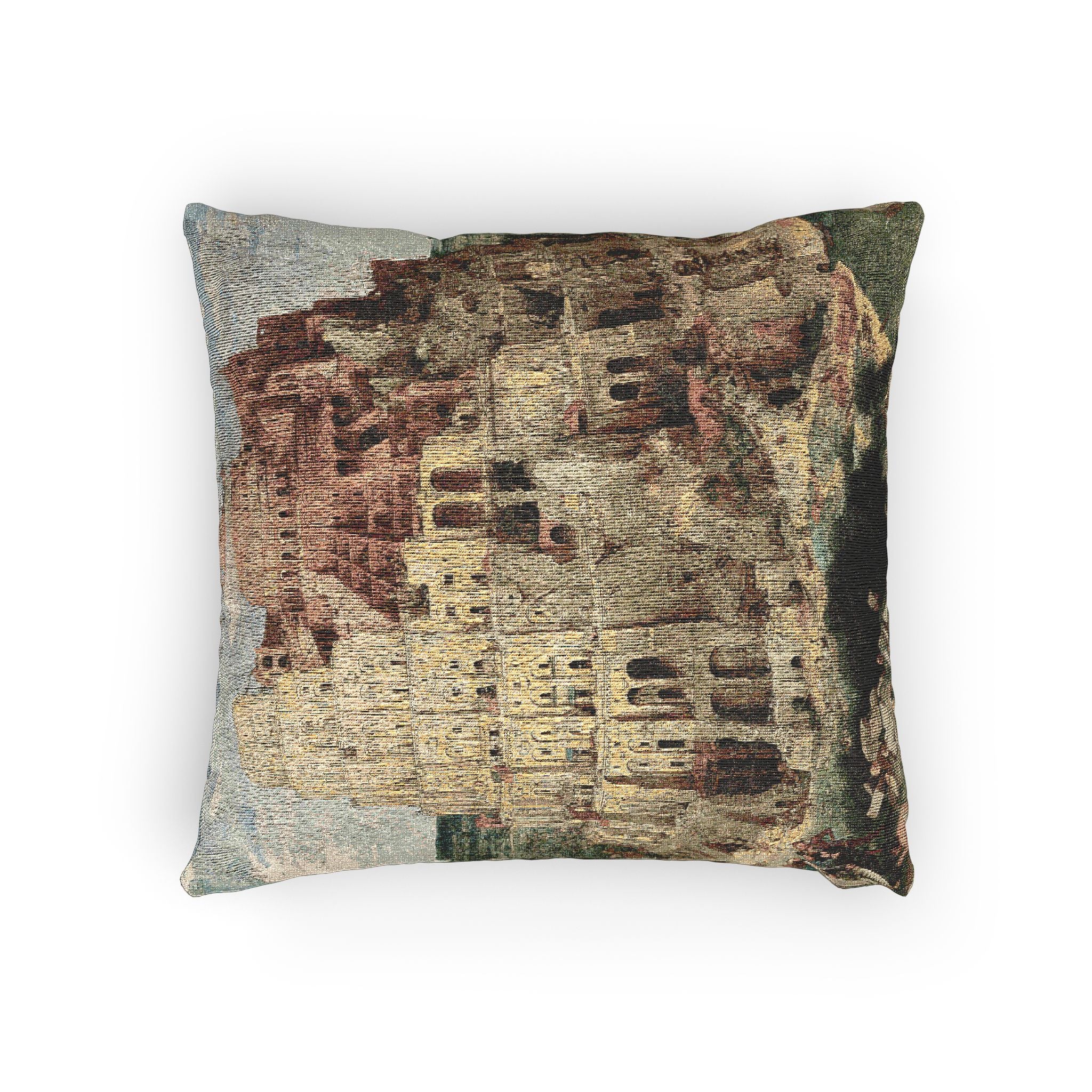 Pieter Bruegel the Elder - The Tower of Babel (Vienna) - Google Art Project - edited | Woven Pillow