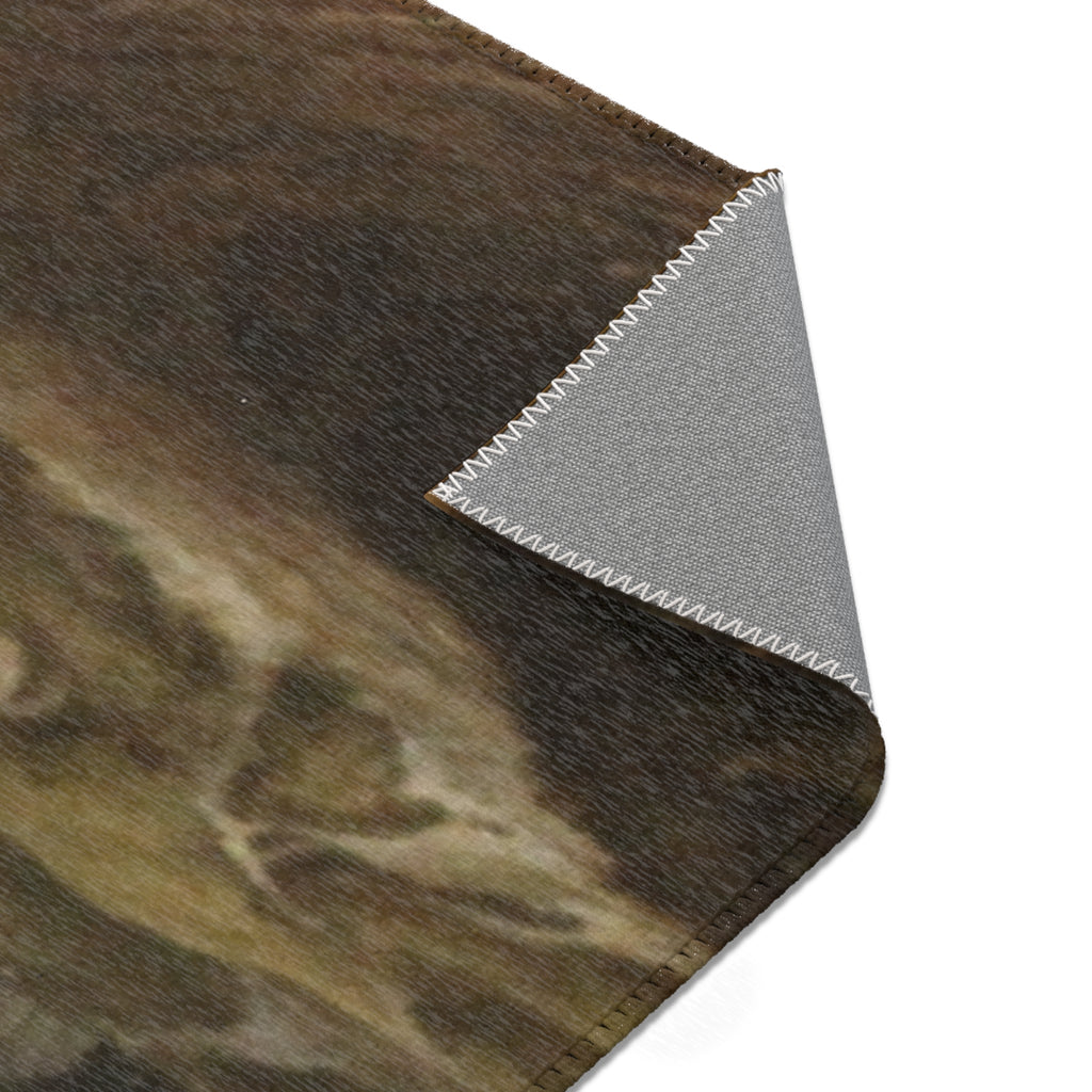 Dresden, Gemäldegalerie Alte Meister, Jacob van Ruisdael, ein Walddorf hinter Dünen | Area Rug