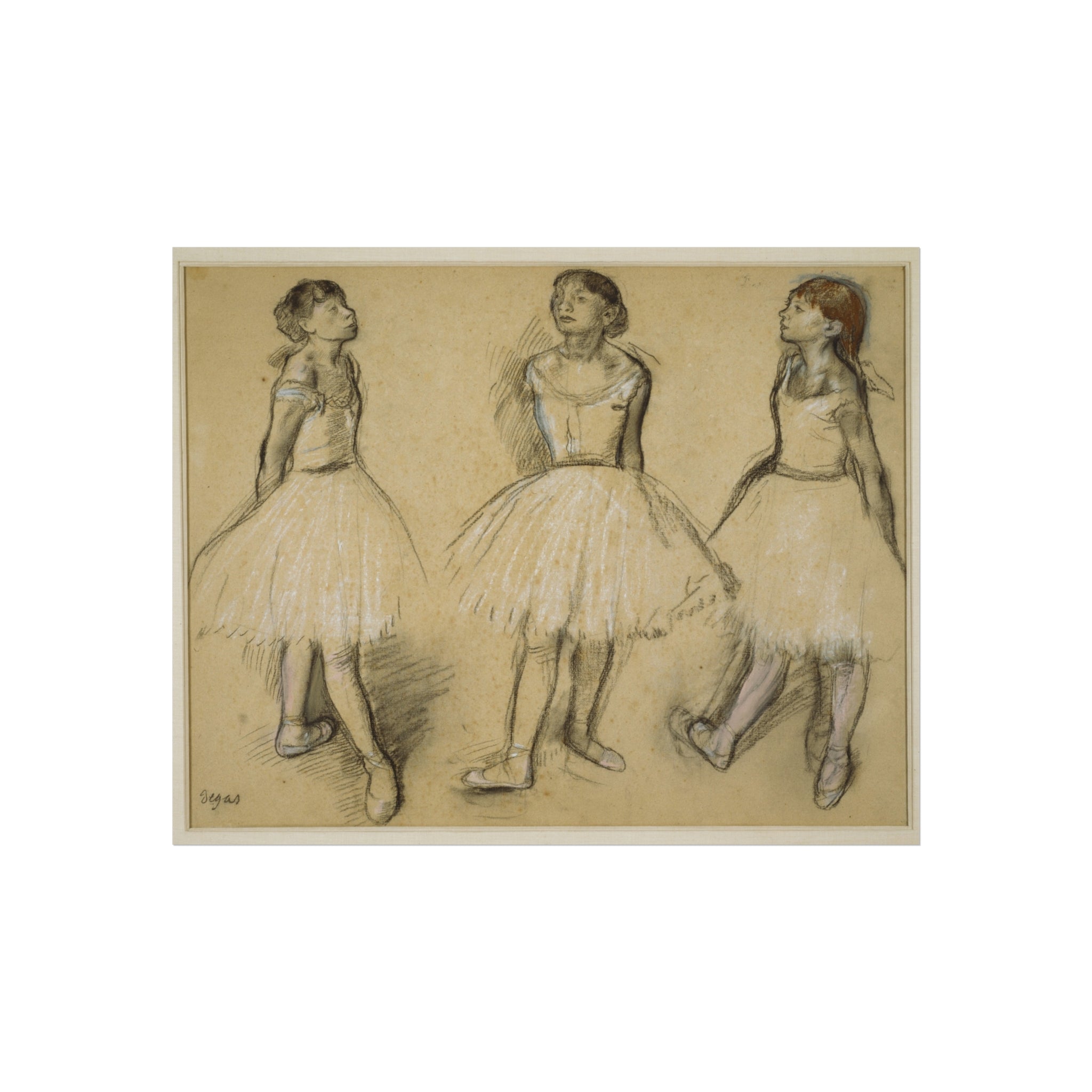 Three Studies of a Dancer in Fourth Position Edgar Degas Fine Art Poster