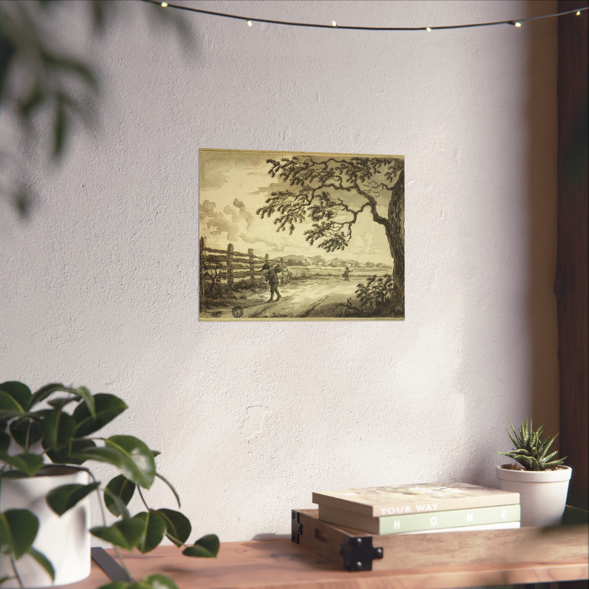 Style of Jacob van Ruisdael - Figures with Baskets on Road | Fine Art Poster