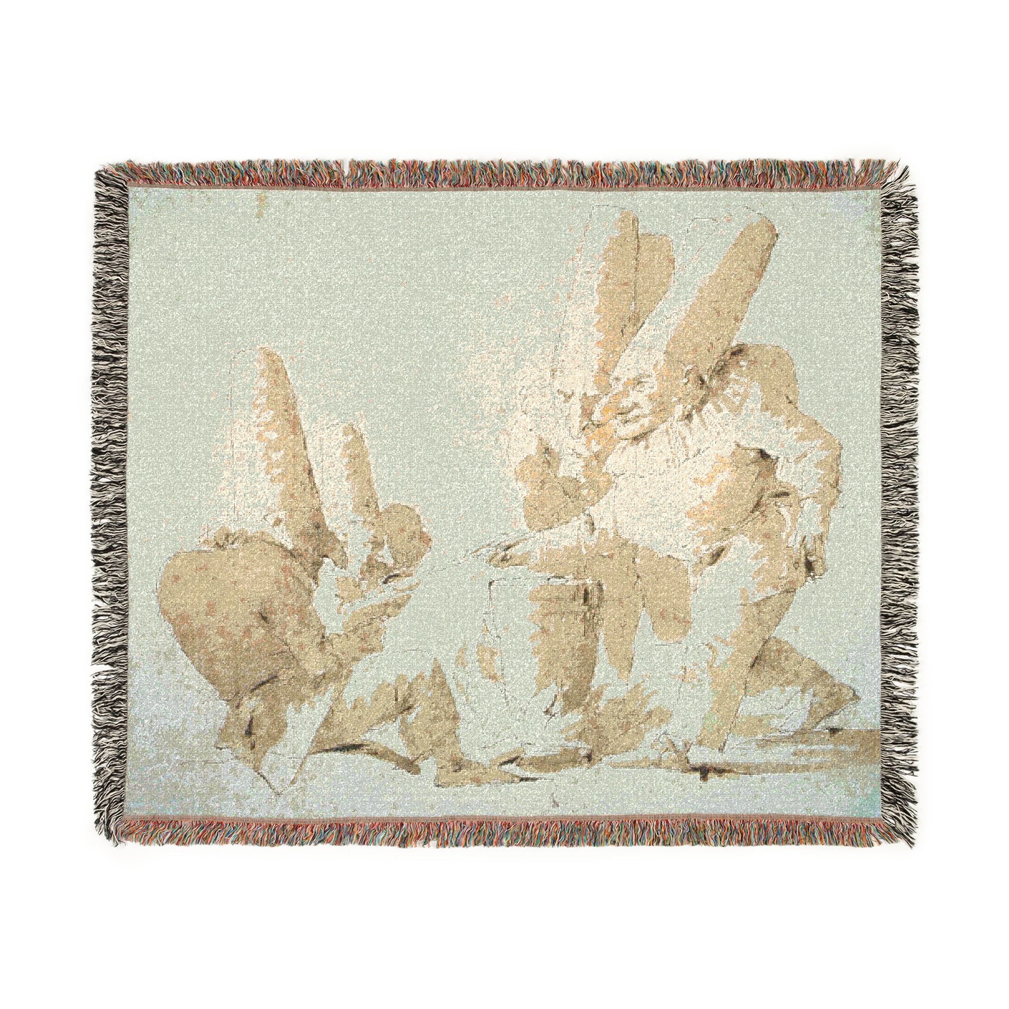 Giovanni Battista Tiepolo - Punchinellos Cooking and Tasting Gnocchi (Punchinellos' Repast) | Woven Tapestry Blanket