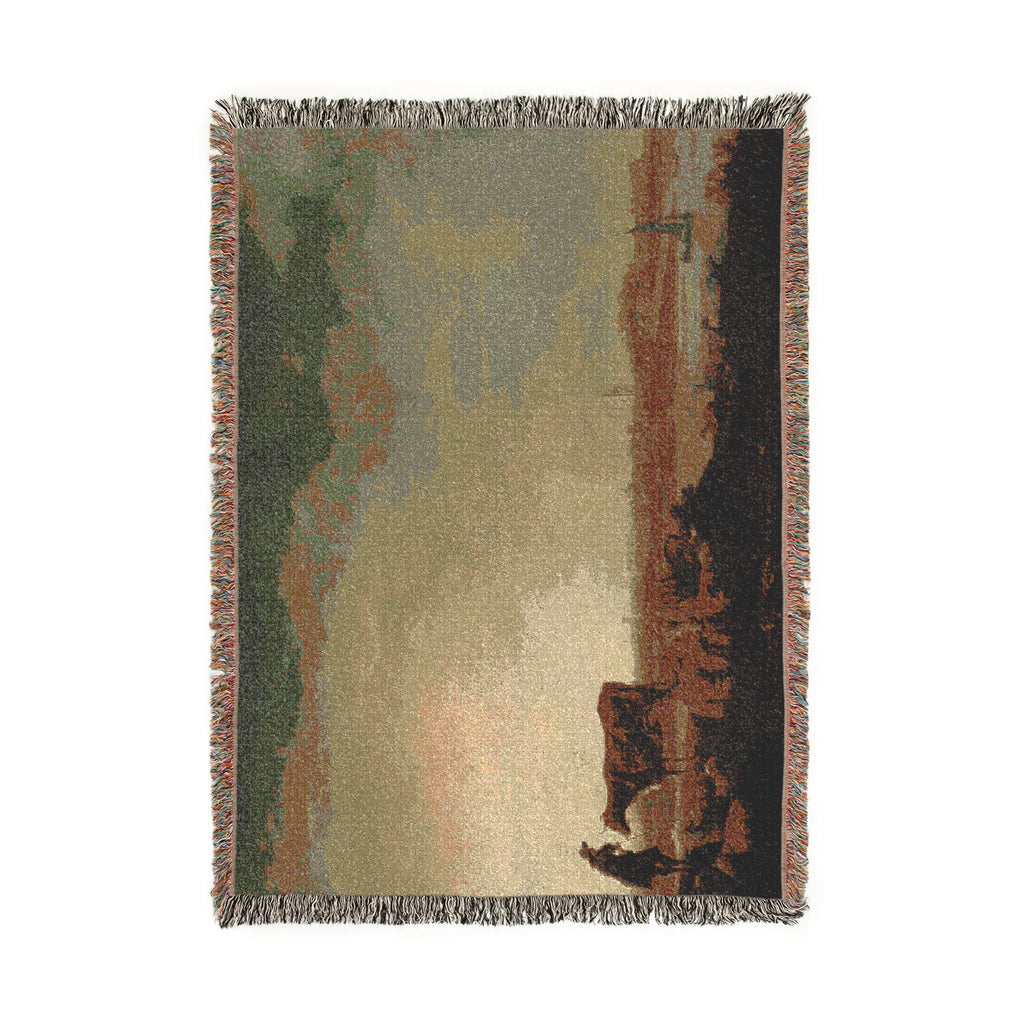 Aelbert Cuyp - A View of Vianen with a Herdsman and Cattle by a River | Woven Tapestry Blanket