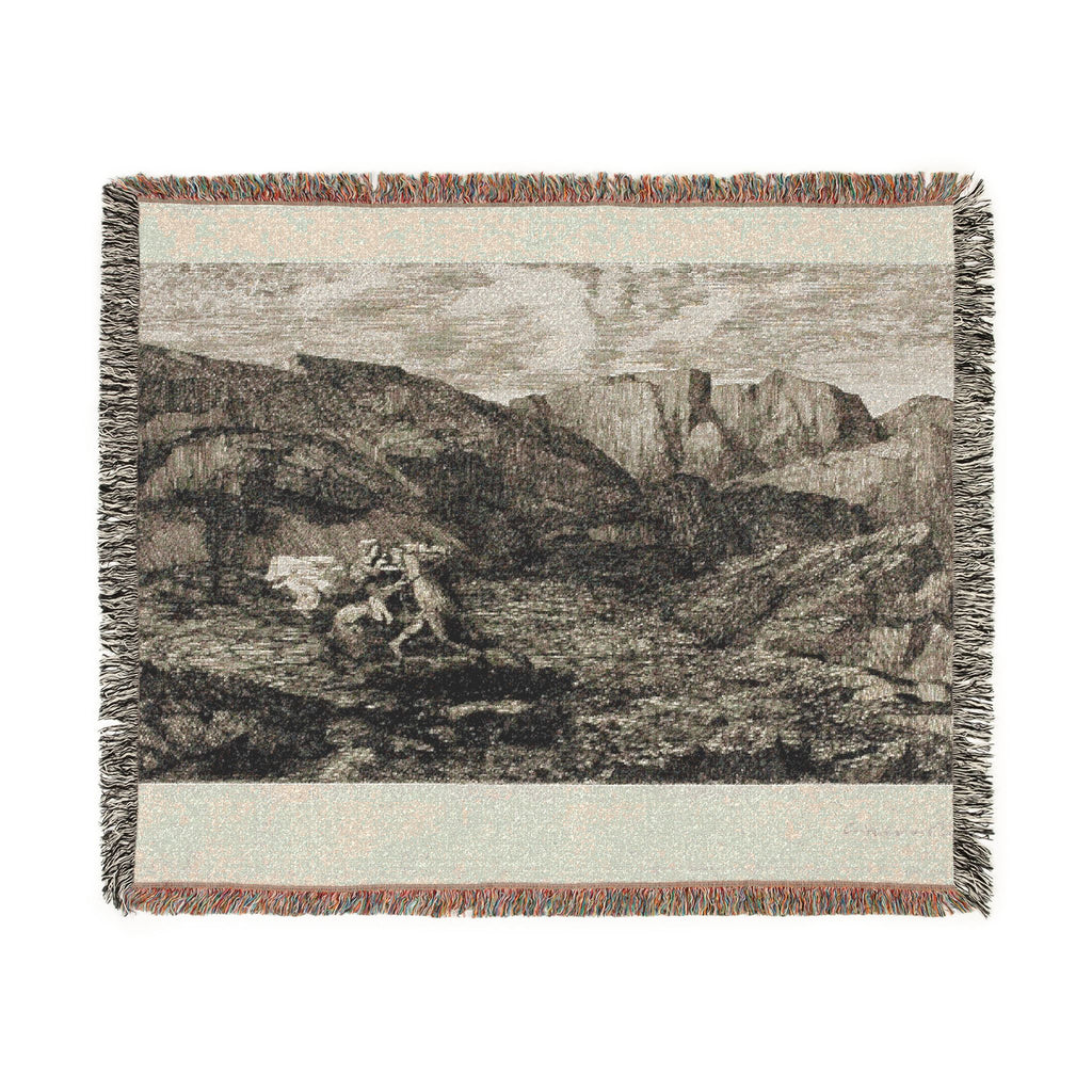 Odilon Redon - Fear | Woven Tapestry Blanket