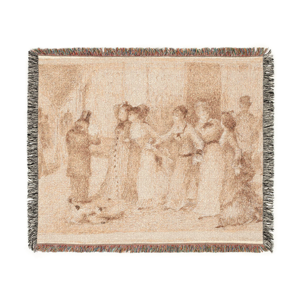 Pierre-Auguste Renoir - Workers' Daughters on the Outer Boulevard (Illustration for Émile Zola's L'Assommoir ) | Woven Tapestry Blanket