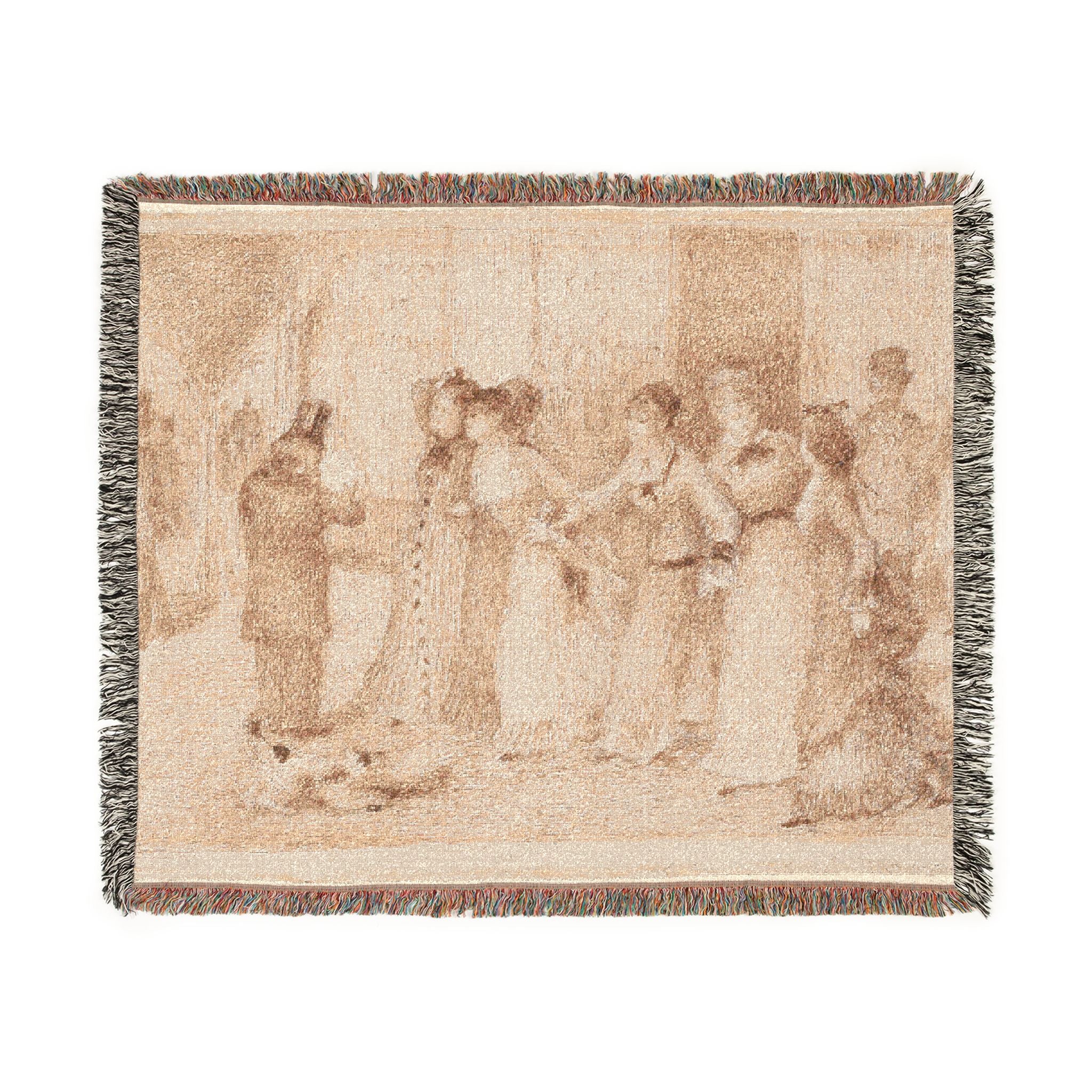 Pierre-Auguste Renoir - Workers' Daughters on the Outer Boulevard (Illustration for Émile Zola's L'Assommoir ) | Woven Tapestry Blanket