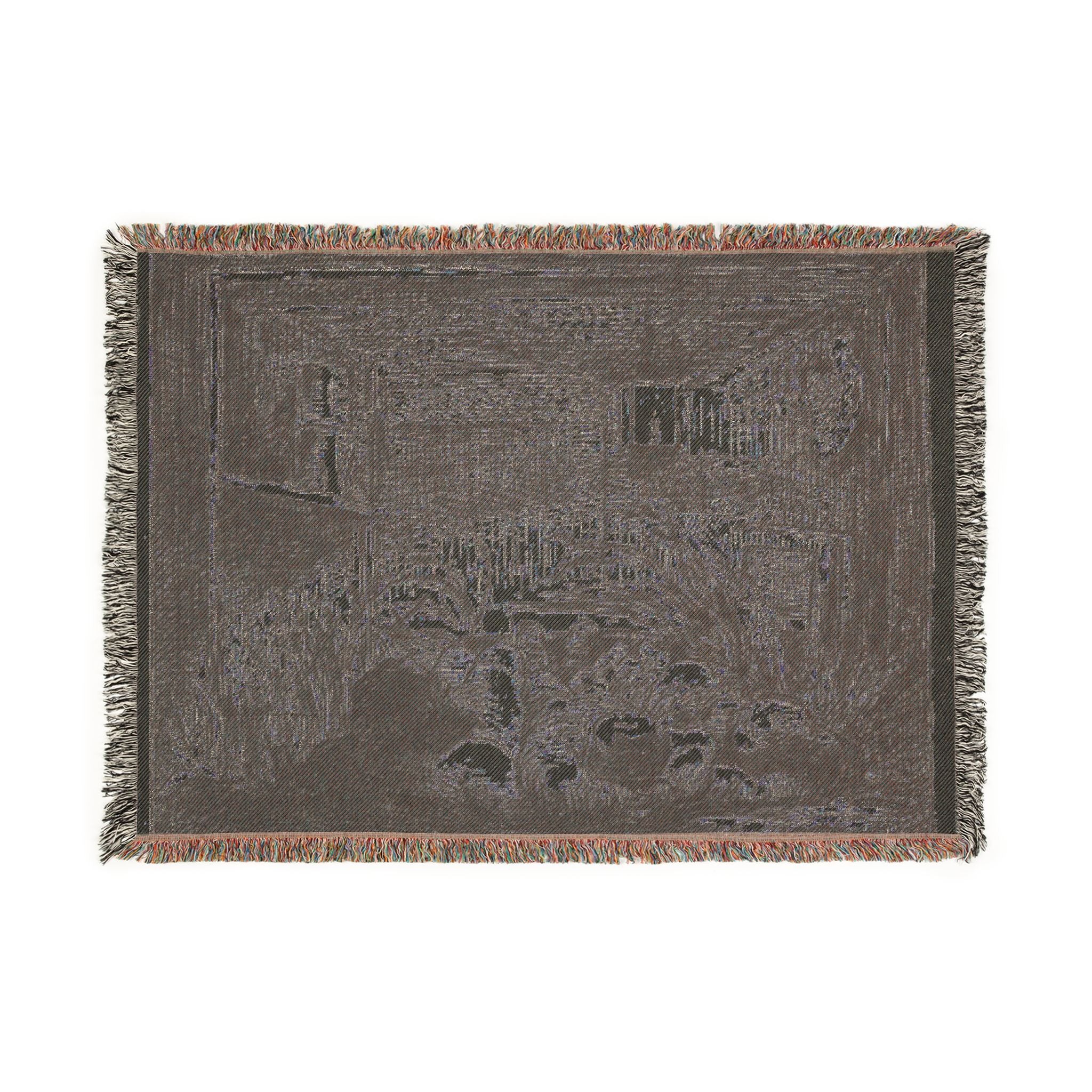 Charles François Daubigny - Bedding Down on the Boat (Night on the boat) | Woven Tapestry Blanket