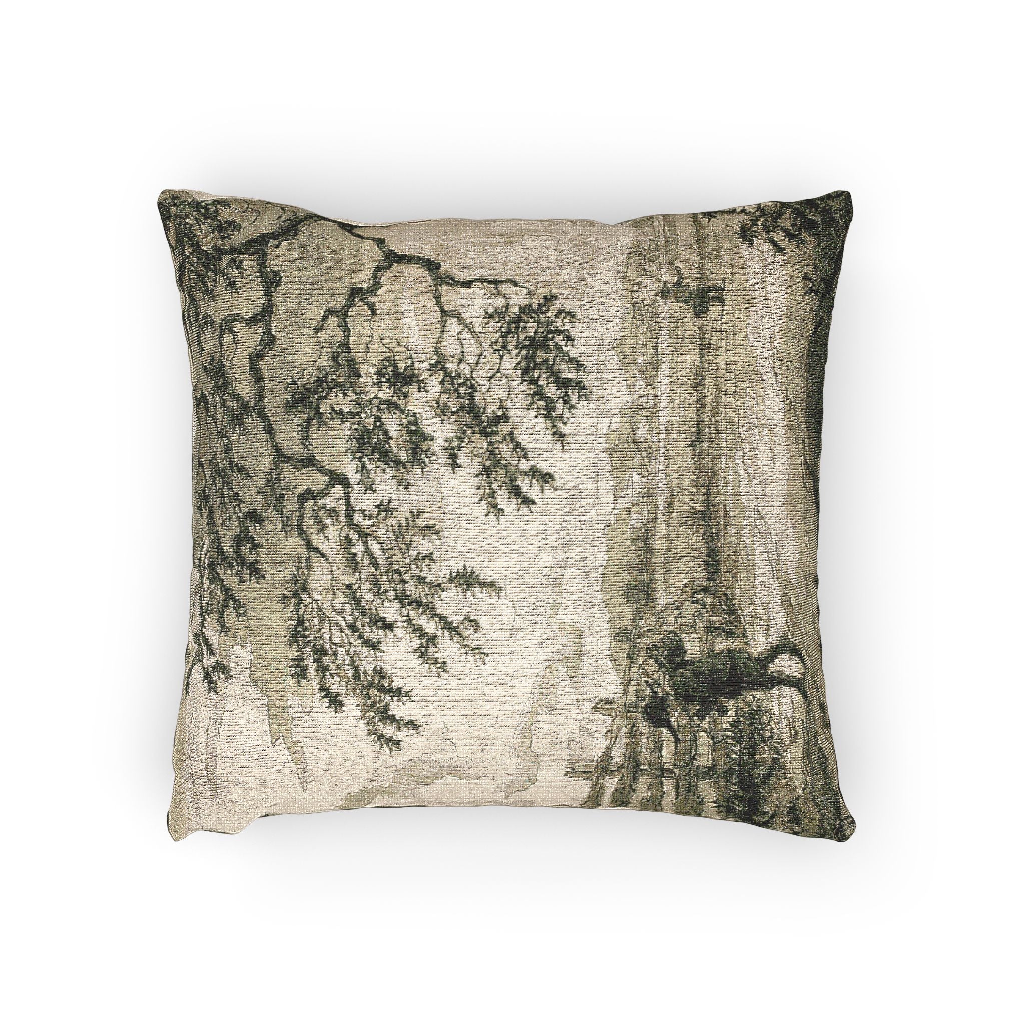 Style of Jacob van Ruisdael - Figures with Baskets on Road | Woven Pillow