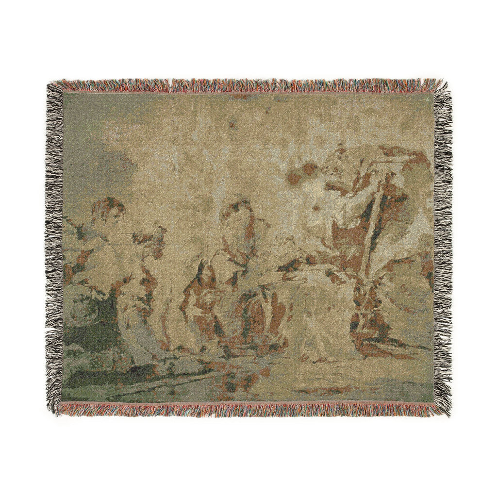 Francesco Guardi - Adoration of the Shepherds (recto); Three Sketches Buildings by Canal with Boats, Landscape with Buld | Woven Tapestry Blanket