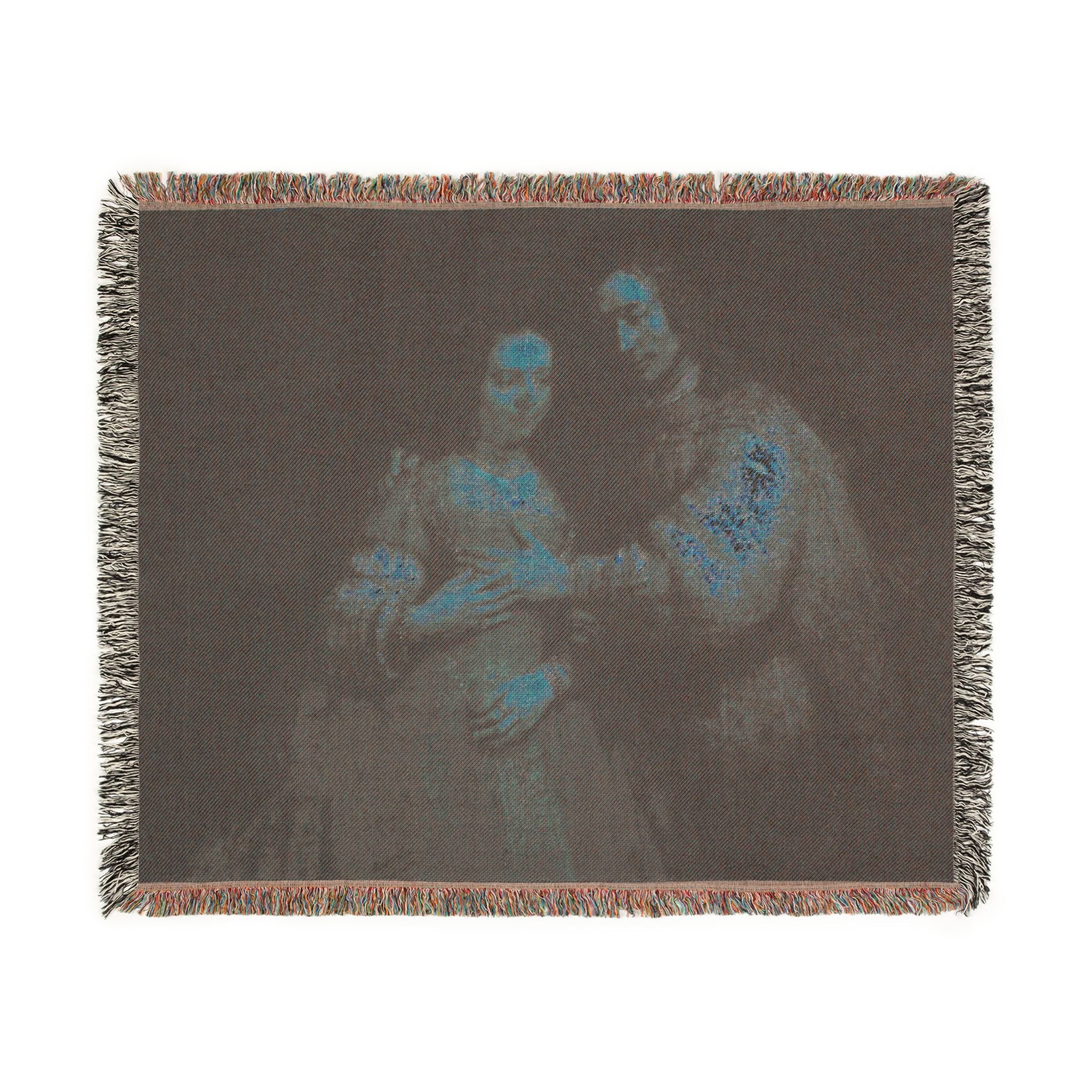 Rembrandt Harmensz. van Rijn - Portret van een paar als oudtestamentische figuren, genaamd 'Het Joodse bruidje' - Google | Woven Tapestry Blanket
