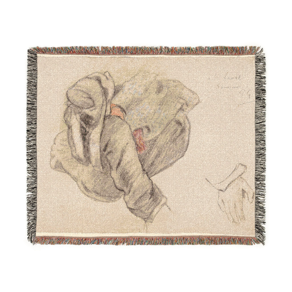 Paul Gauguin - Seated Breton Woman | Woven Tapestry Blanket
