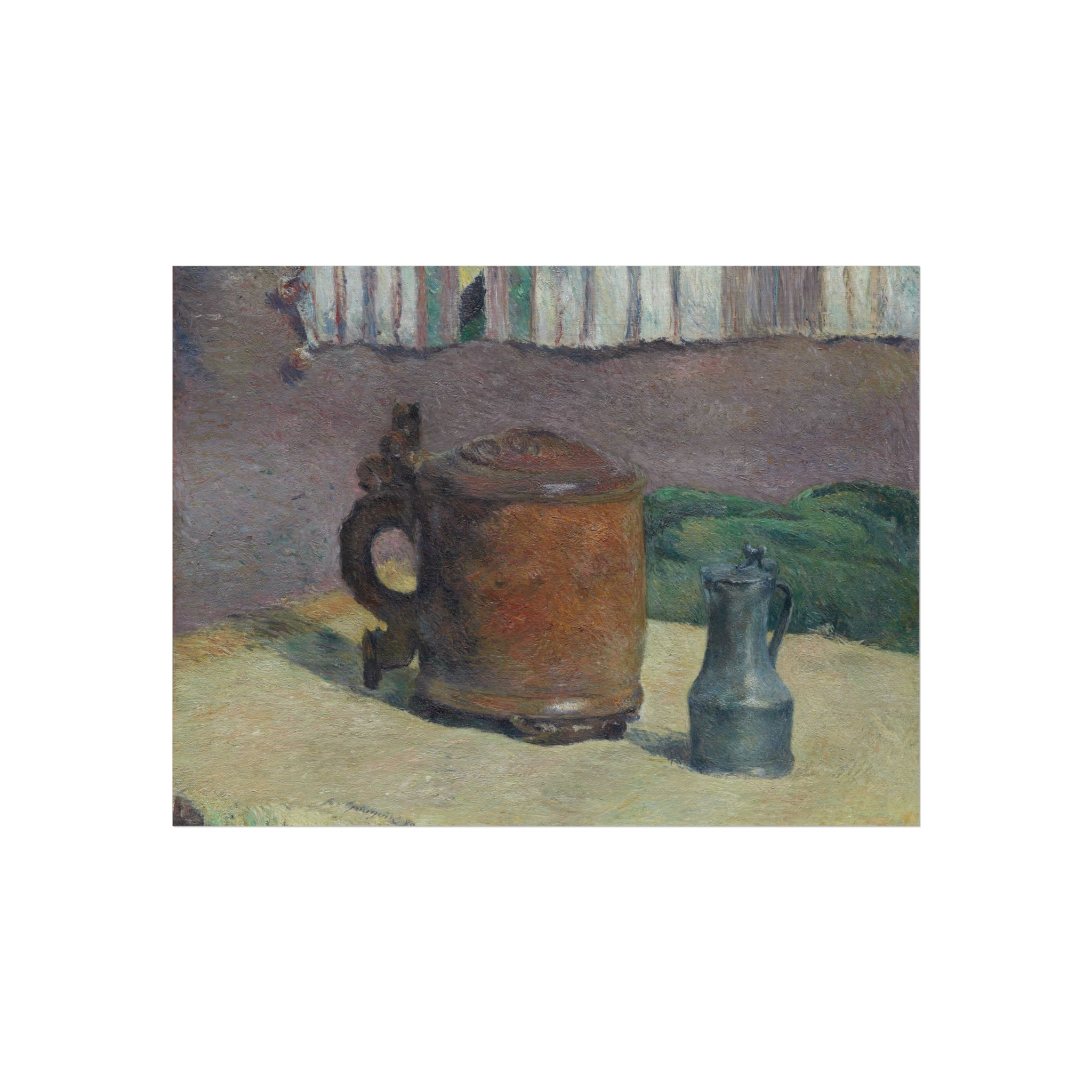 Paul Gauguin - Still Life: Wood Tankard and Metal Pitcher | Fine Art Poster